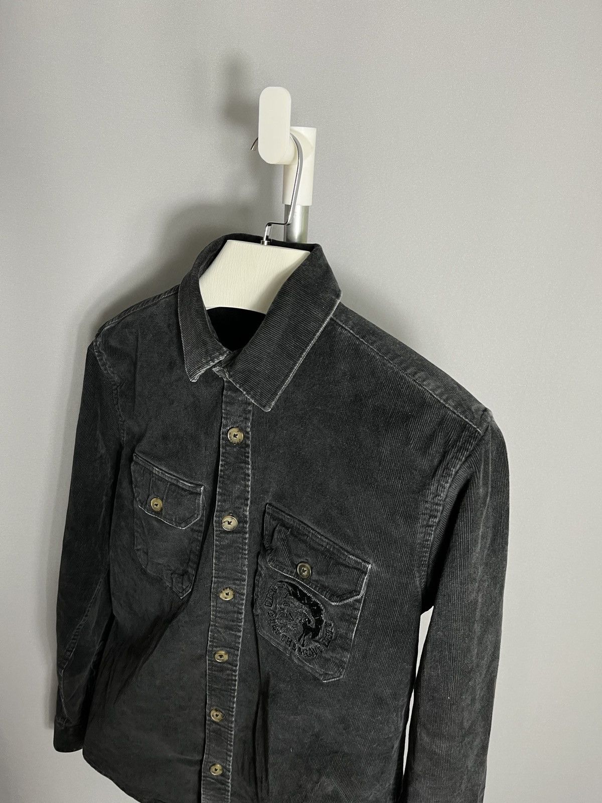 Diesel Diesel Velvet Mens Shirt Dress Button Black Viscose Slim Size US L / EU 52-54 / 3 - 5 Thumbnail