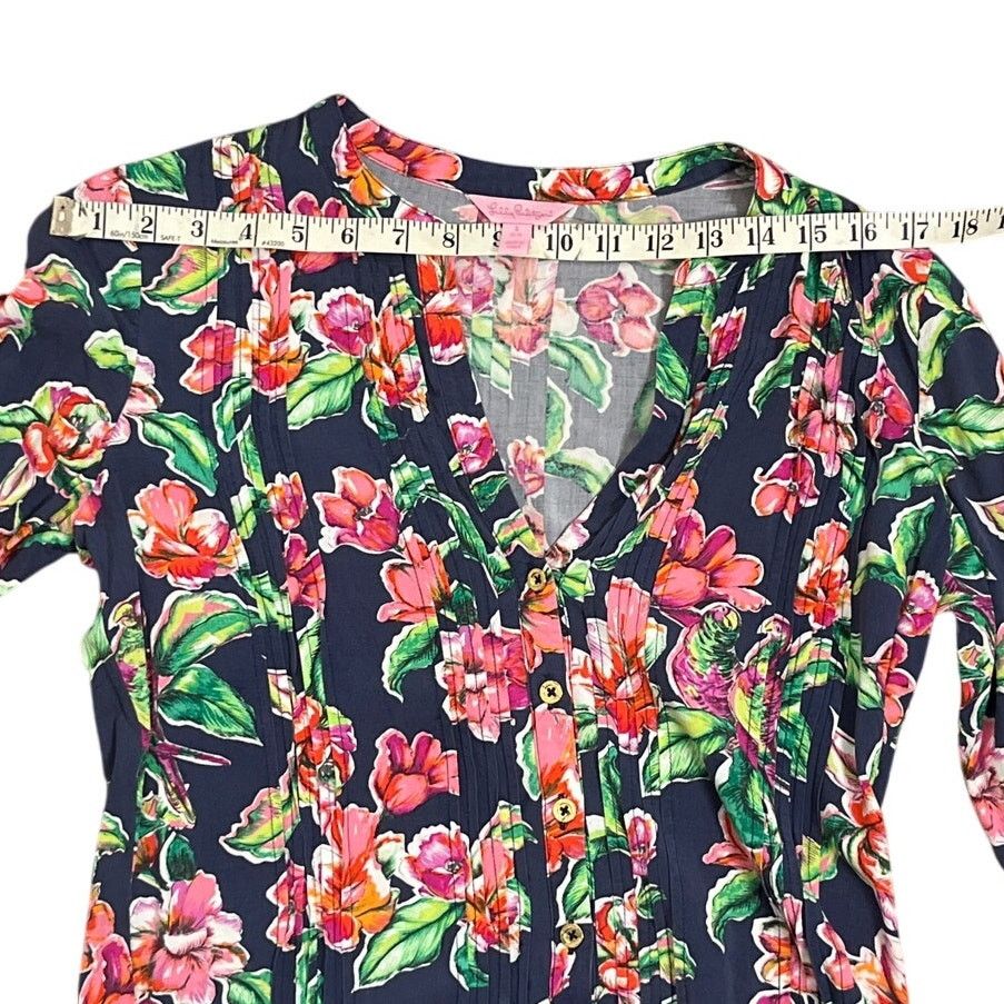 Lilly Pulitzer Lilly Pulitzer Sarasota Pintucked Tunic Dress Shift Small Size S / US 4 / IT 40 - 9 Thumbnail