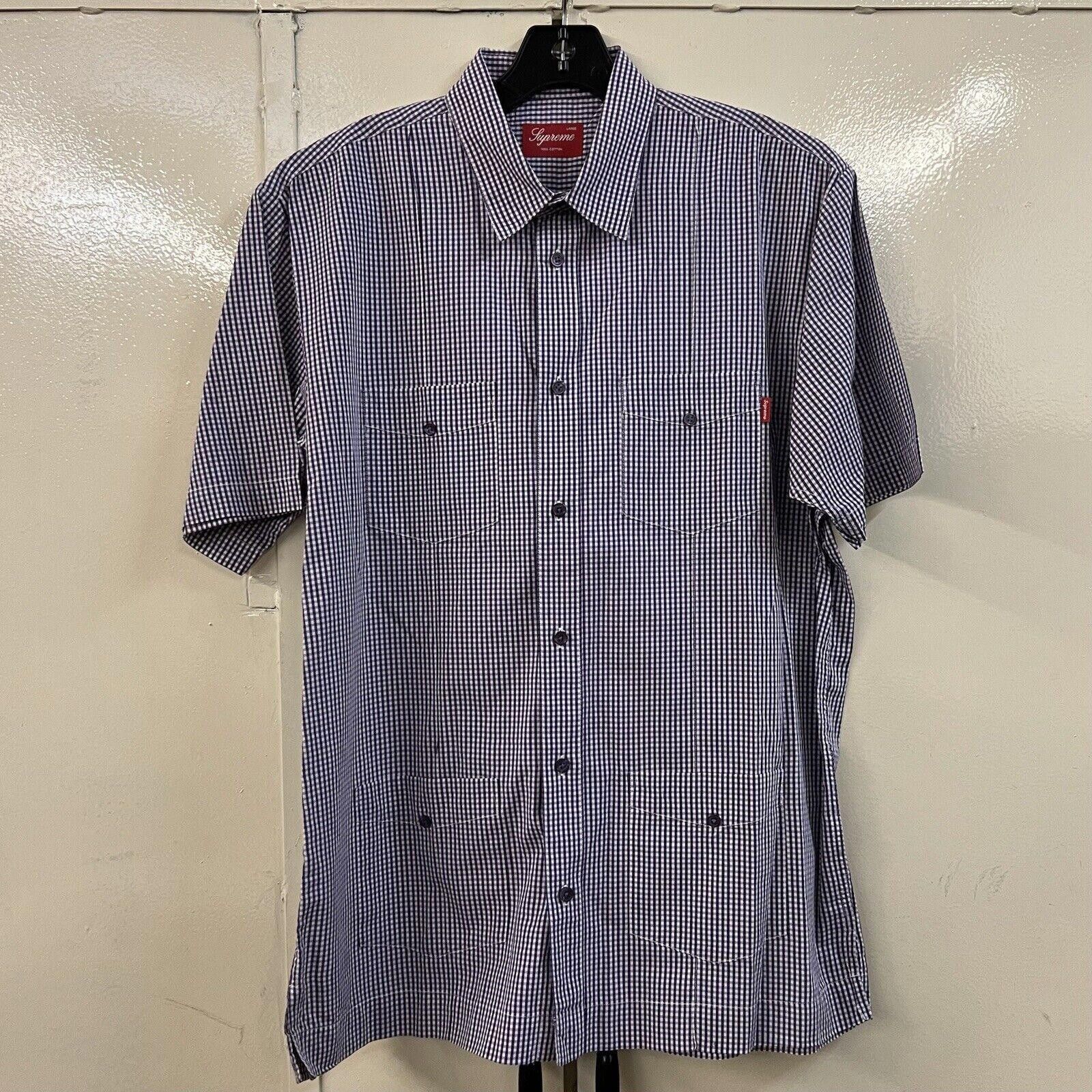 トップス supreme gingham shirts SUPREME Gingham Flannel Shirt Size: M Blue x black Men | eBay