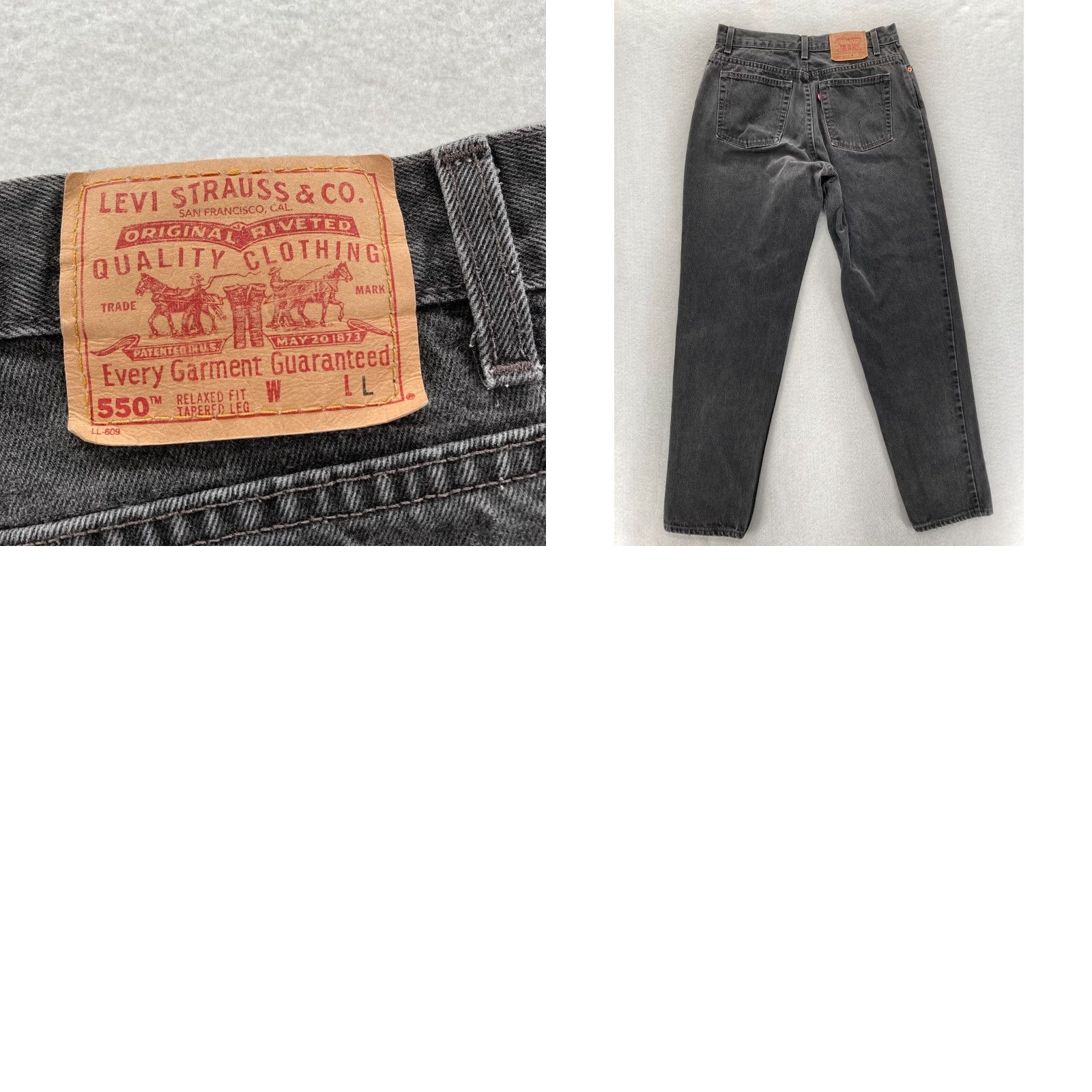 Levi's Vintage Levi's 550 Jeans Women's 14 Long Relaxed Tapered Black Denim 2000 Levi's 550 90s Jeans Women Black Denim Long Relaxed Tapered Jeans Size 36" / US 14 / IT 50 - 9 Thumbnail