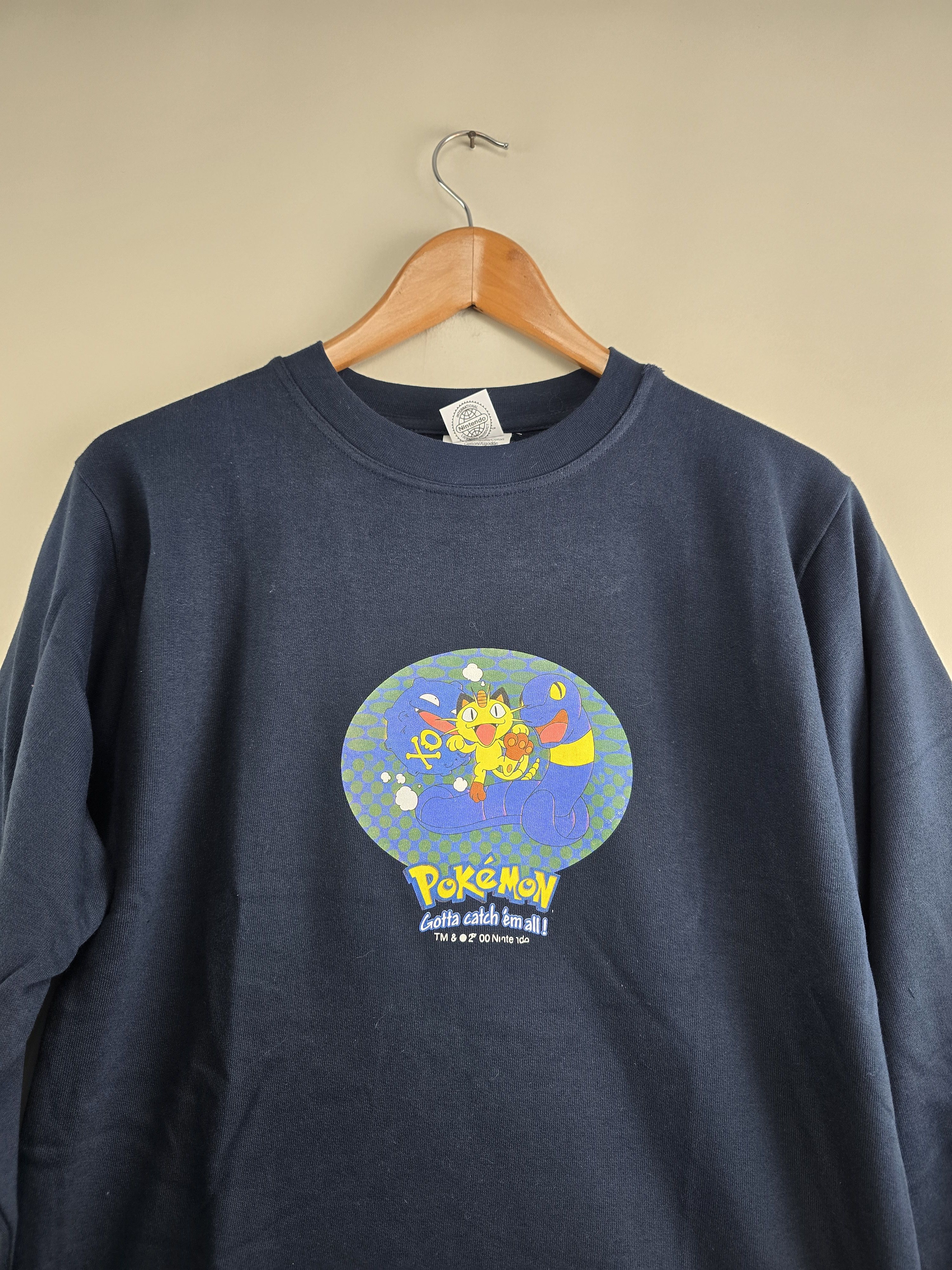 Anime × Pokemon × Vintage 2000 Pokémon Meowth Crewneck M 20" 26.5" Size US M / EU 48-50 / 2 - 2 Thumbnail