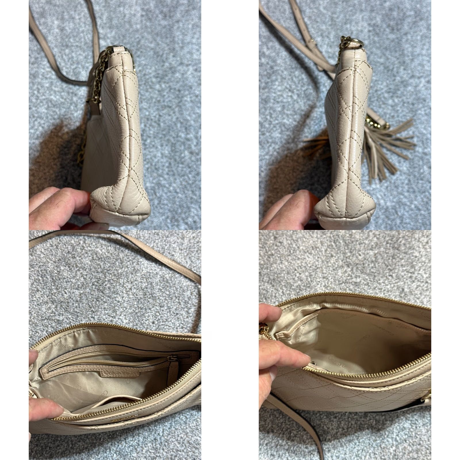 Calvin Klein Calvin Klein Crossbody Bag Beige Women Crossbody Quiet Luxury Corporate Chic Twee Preppy Old Money Rectangle Gold Hardware Modern Casual Size ONE SIZE - 8 Thumbnail