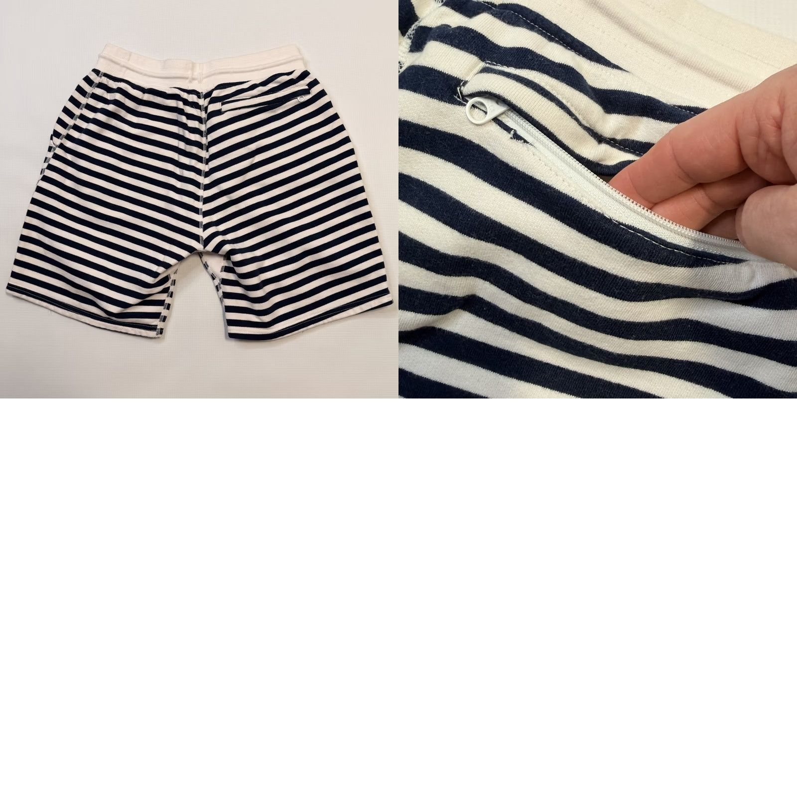 Vintage October's Very Own Shorts Mens Medium Blue White Stripe Fleece Sweat Drawstring Size US 31 - 9 Thumbnail