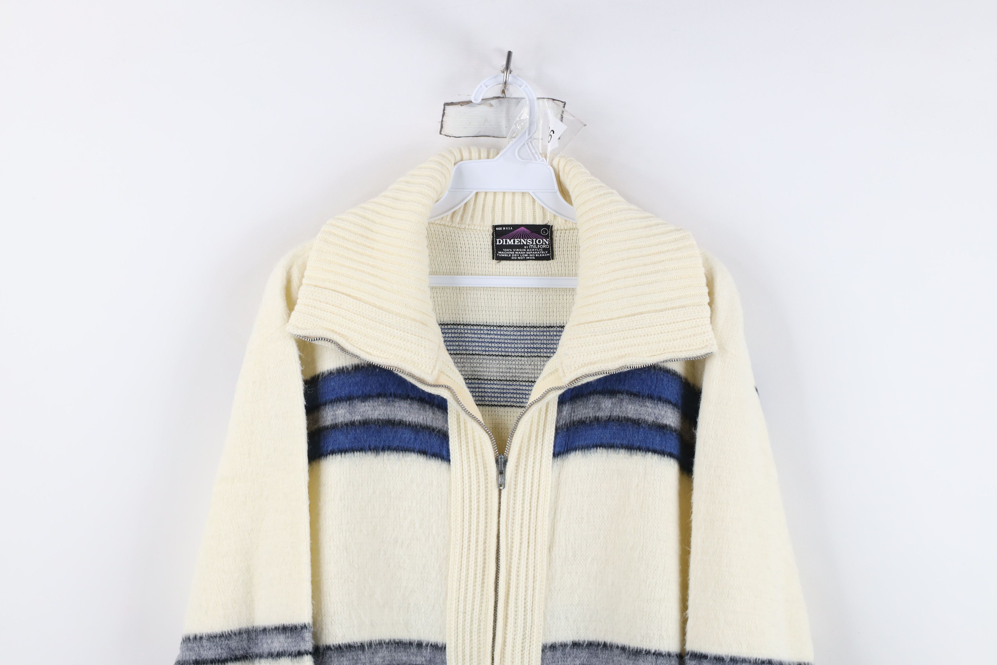 Vintage Vintage 60s Streetwear Striped Full Zip Cardigan Sweater USA Size US L / EU 52-54 / 3 - 2 Thumbnail