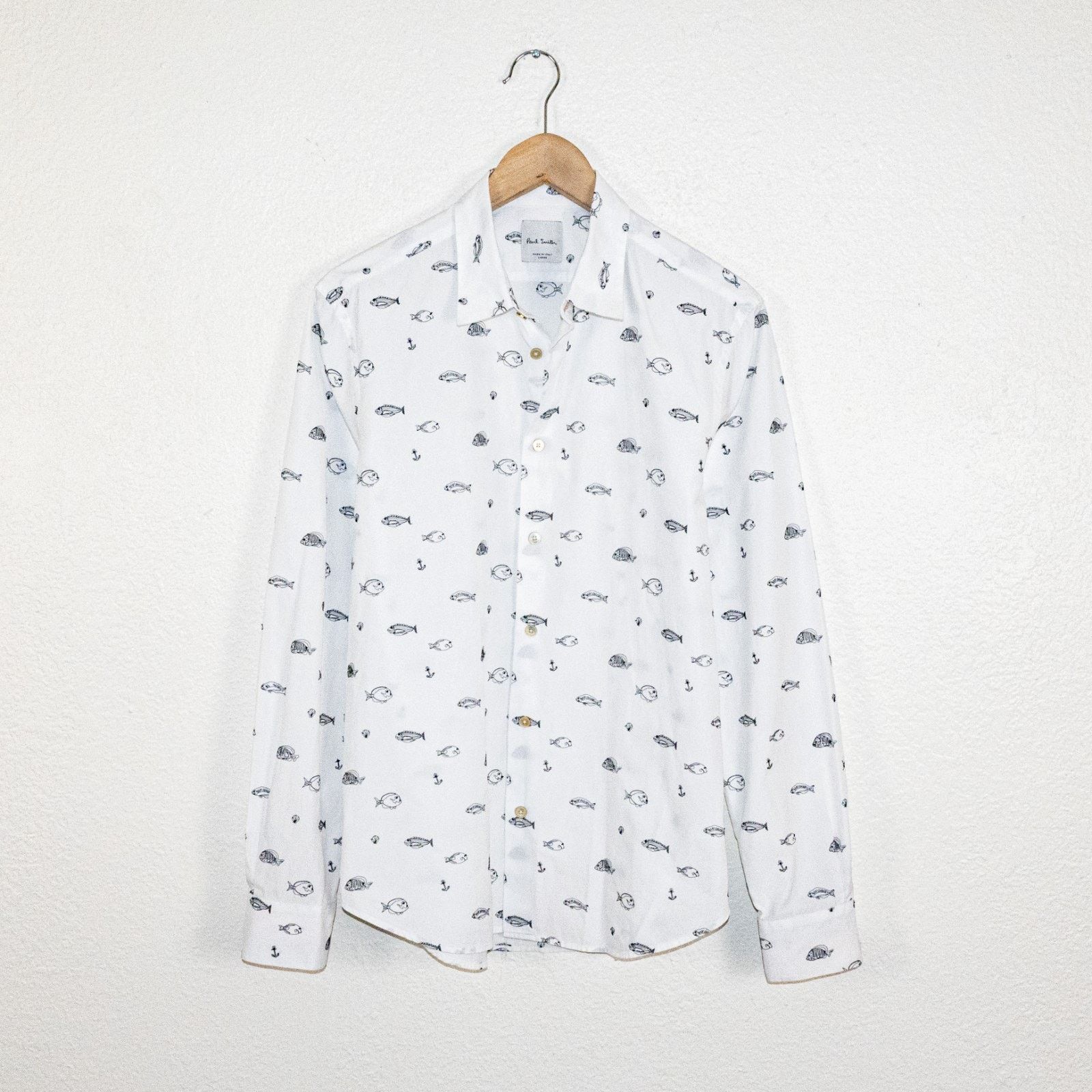 Paul Smith Paul Smith Large White fish Embroidered Button up Shirt Size US L / EU 52-54 / 3 - 2 Thumbnail