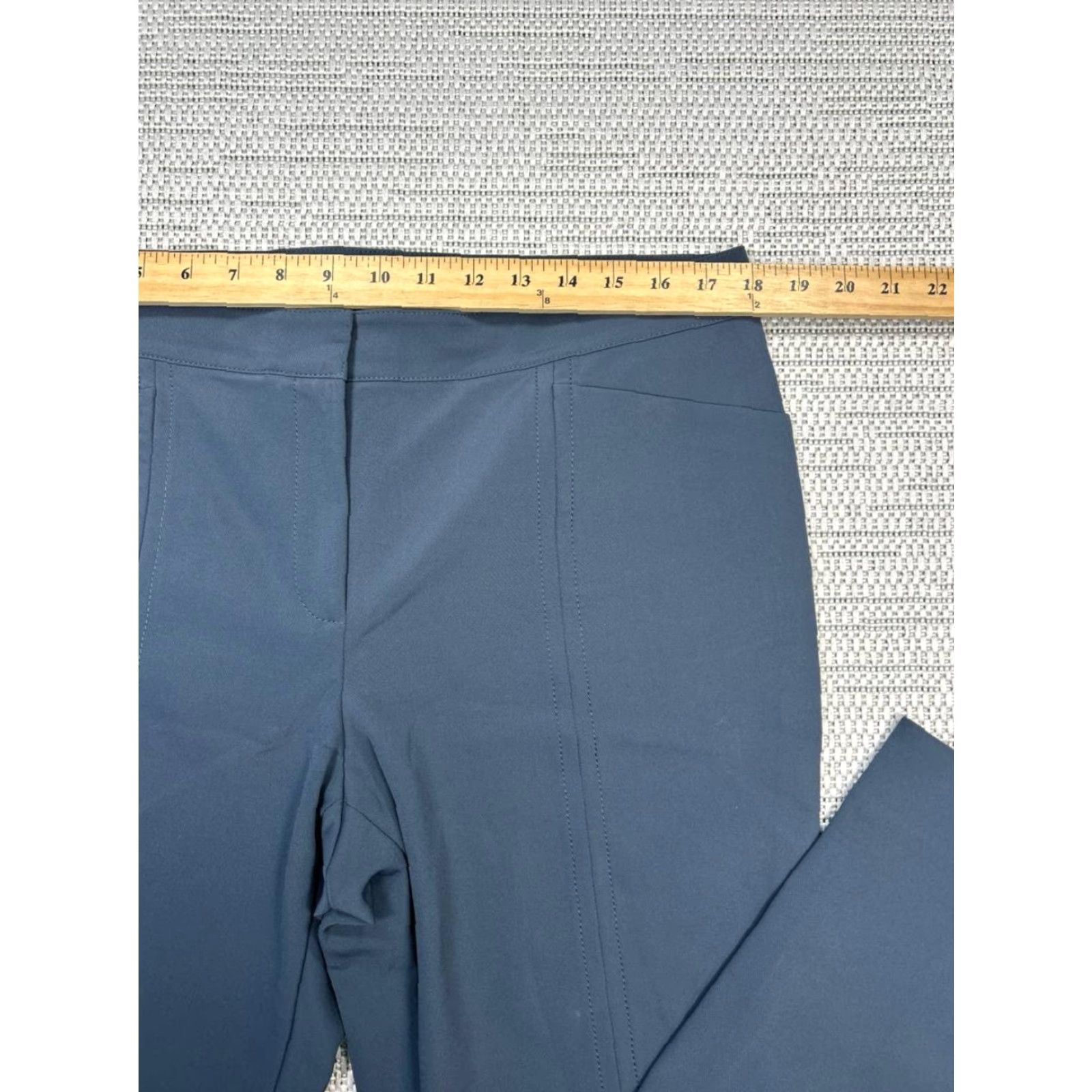 Vintage Lafayette 148 New York Waldorf Pants Womens 14 Blue Stretch Mid Rise Front Slits Size 36" / US 14 / IT 50 - 3 Thumbnail