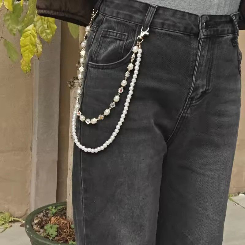 Other Ingemark Simple Imitation Pearl Rhinestone Waist Chain Pant Size ONE SIZE - 7 Thumbnail
