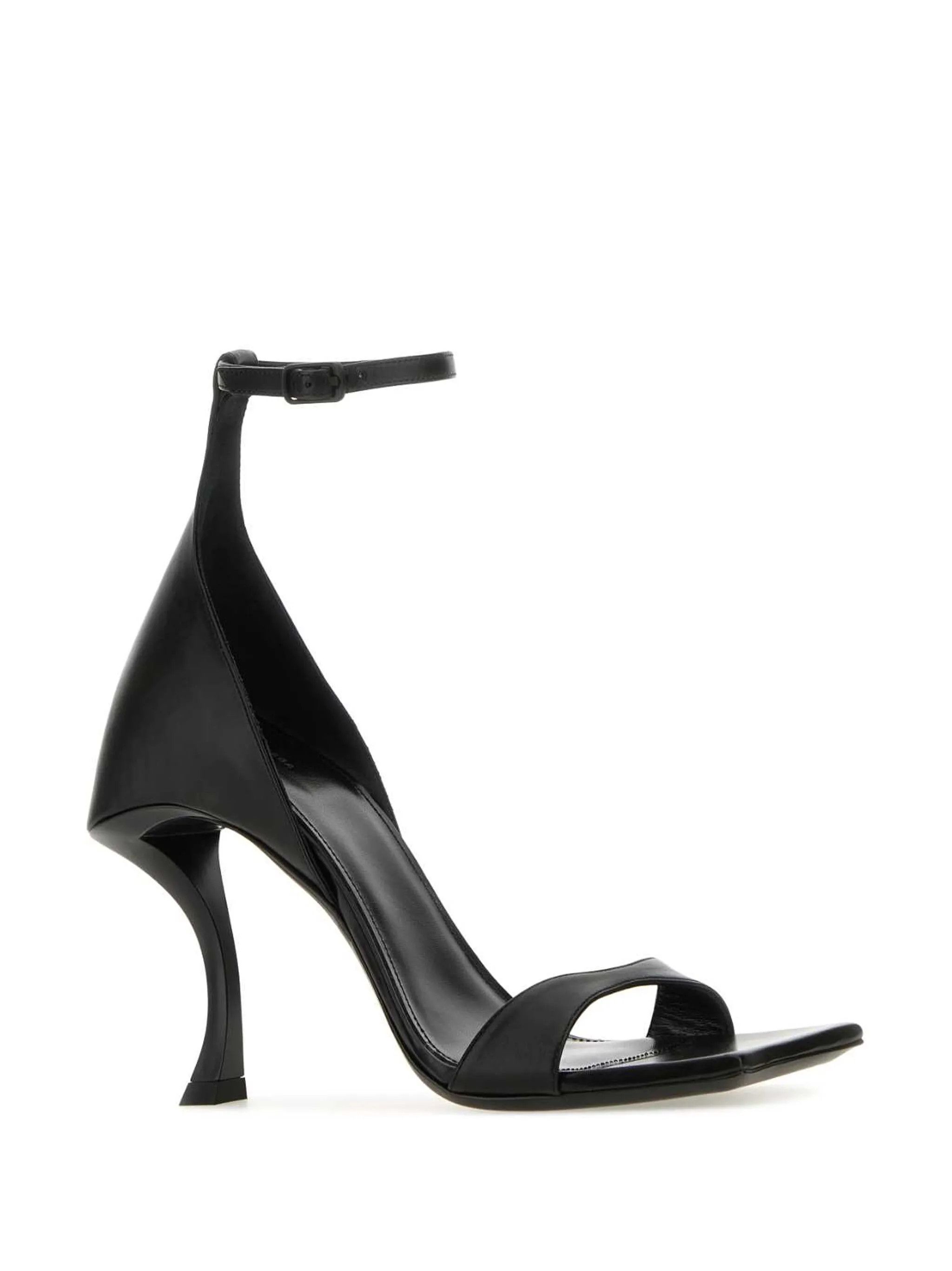 Balenciaga o1y0625 Leather Spool Heel Sandals in Black Size US 10 / IT 40 - 2 Thumbnail