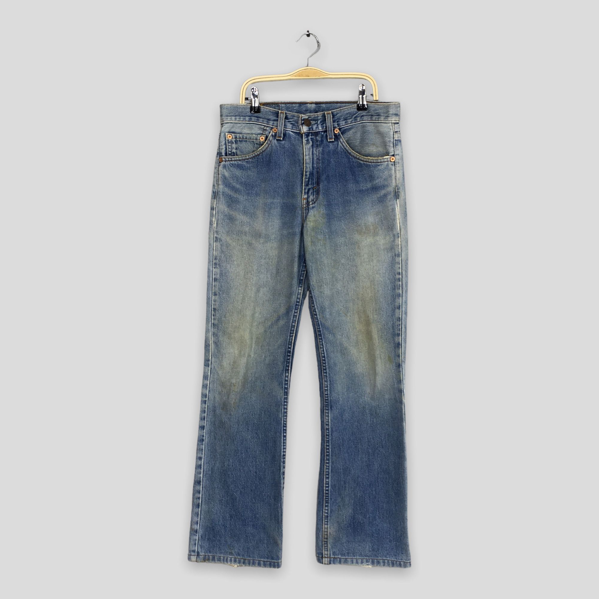 image of Size 29X28.5 Vintage 90's Levi's 517 Faded High Flare Jeans in Blue, Men's