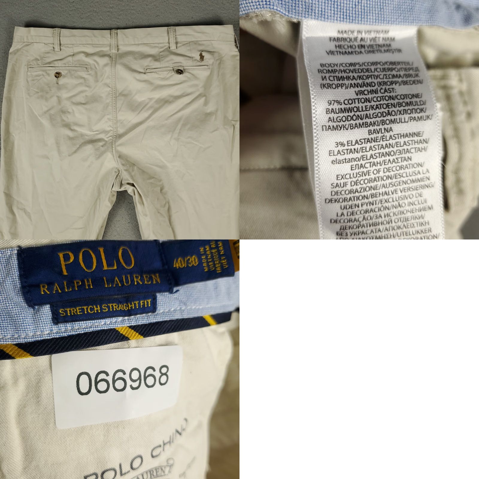 Ralph Lauren Ralph Lauren Pants Mens 40x30 Beige Stretch Straight Flat Front Chino Trousers Size US 40 / EU 56 - 8 Thumbnail