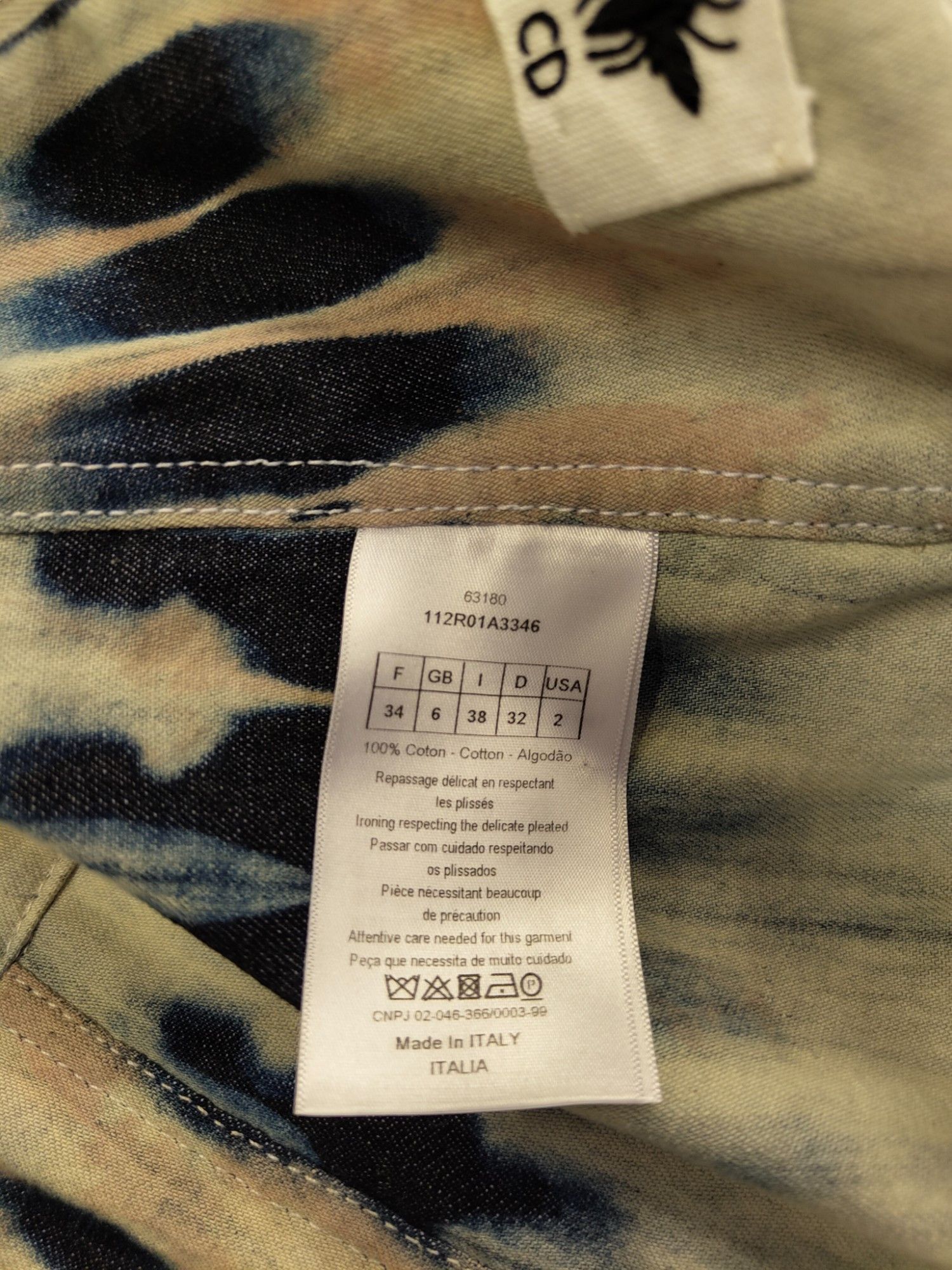 Dior Denim Tie-Dyed Print Midi Dress With Ruffles Detail Size XS / US 0-2 / IT 36-38 - 6 Thumbnail