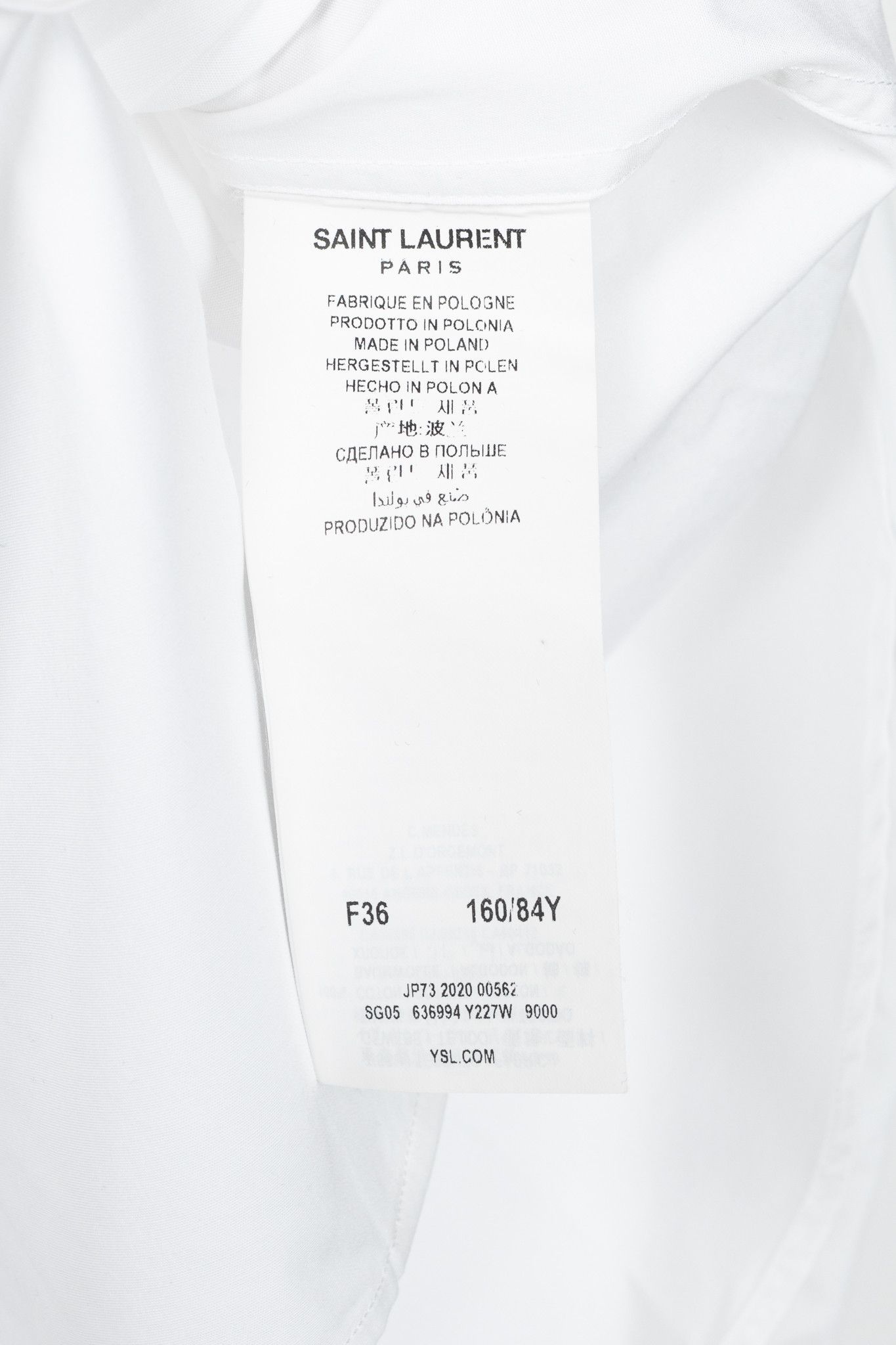 Saint Laurent Paris Saint Laurent White Cotton-Poplin Buttoned Shirt Size S / US 4 / IT 40 - 8 Thumbnail