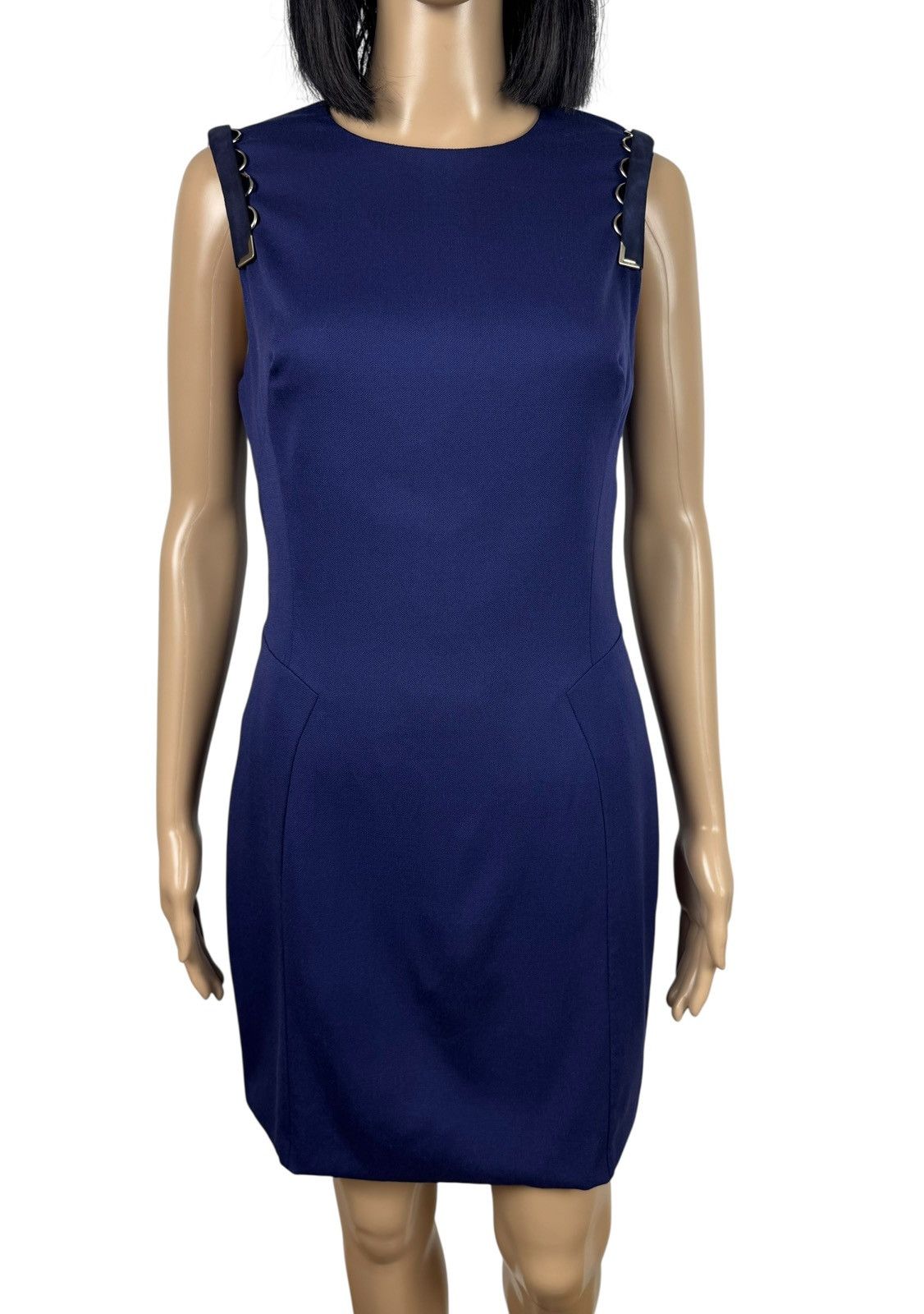 Versace Versace Wool Sheath Mini Dress Leather Decor size 44 Size M / US 6-8 / IT 42-44 - 3 Thumbnail