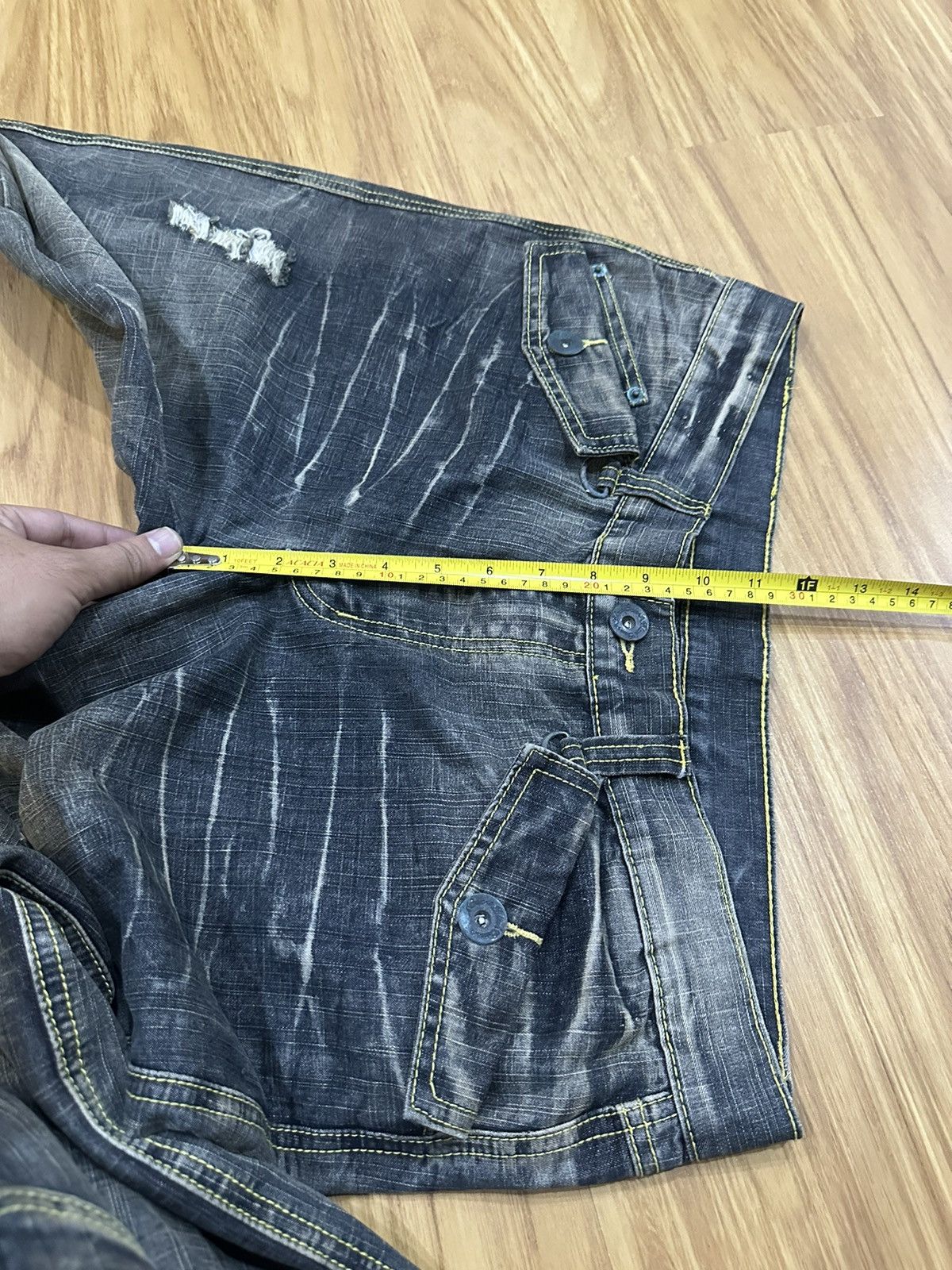 Japanese Brand 1990 - Black Crown Japanese Brand Clawmark Flared Jeans Size US 34 / EU 50 - 16 Thumbnail