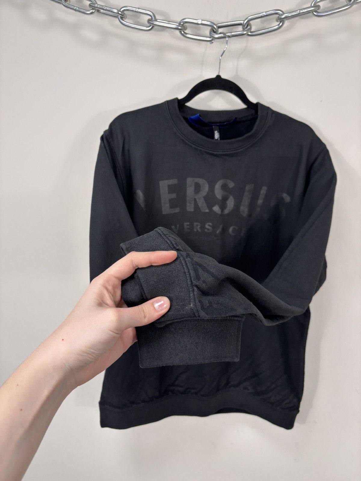 Versus Versace Gianni Versace Versus Men’s Big Logo Black Sweatshirt Size US M / EU 48-50 / 2 - 7 Thumbnail