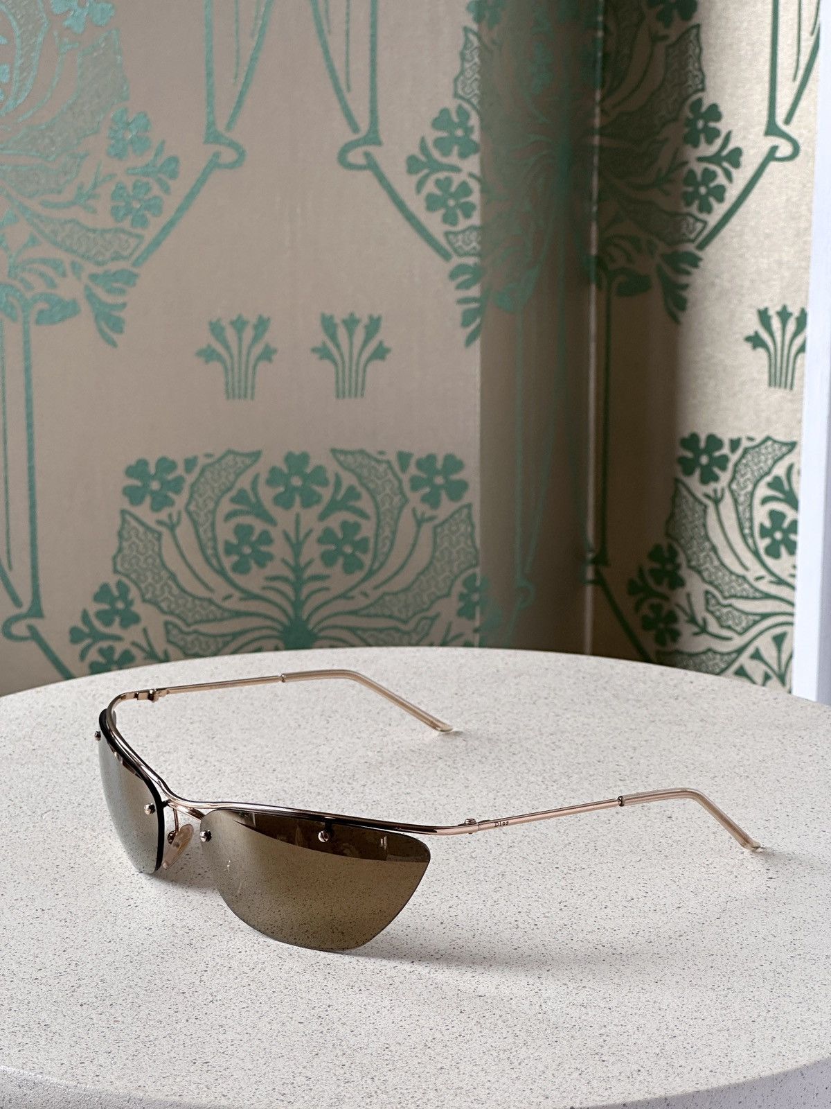 DIOR FLASH Rimless Gold Sunglasses Y2K