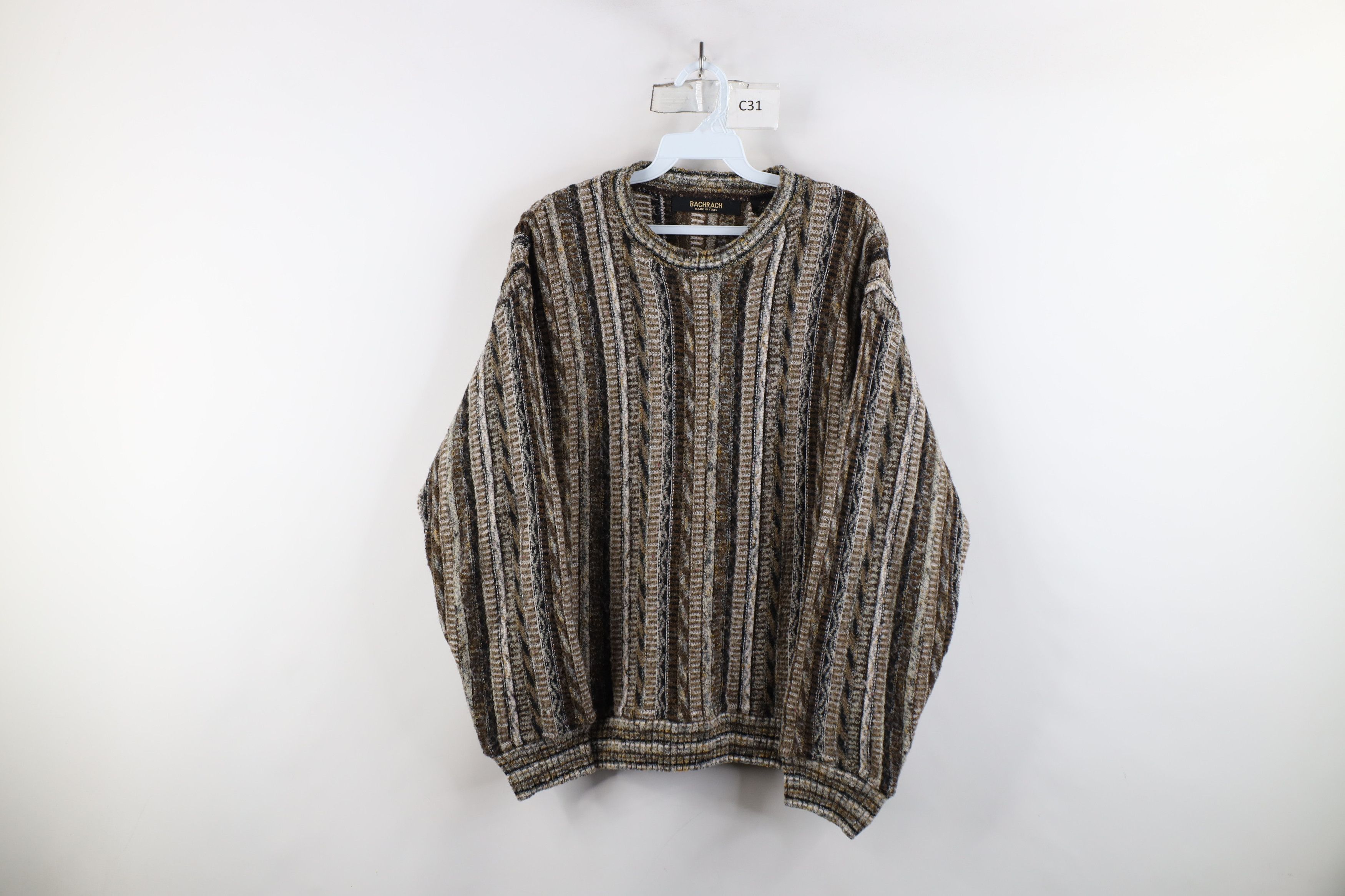 Vintage Vintage 90s Coogi Style Earth Tone Striped Sweater Size M / US 6-8 / IT 42-44 - 1 Thumbnail