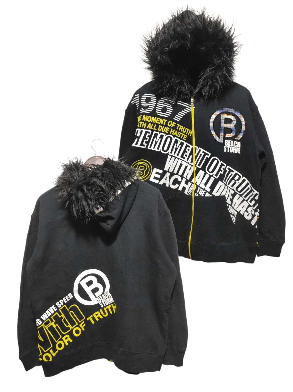 If Six Was Nine Detective Struct Black Zipper Fur Hoodie i6w9 Lgb Style Size US L / EU 52-54 / 3 - 1 Thumbnail