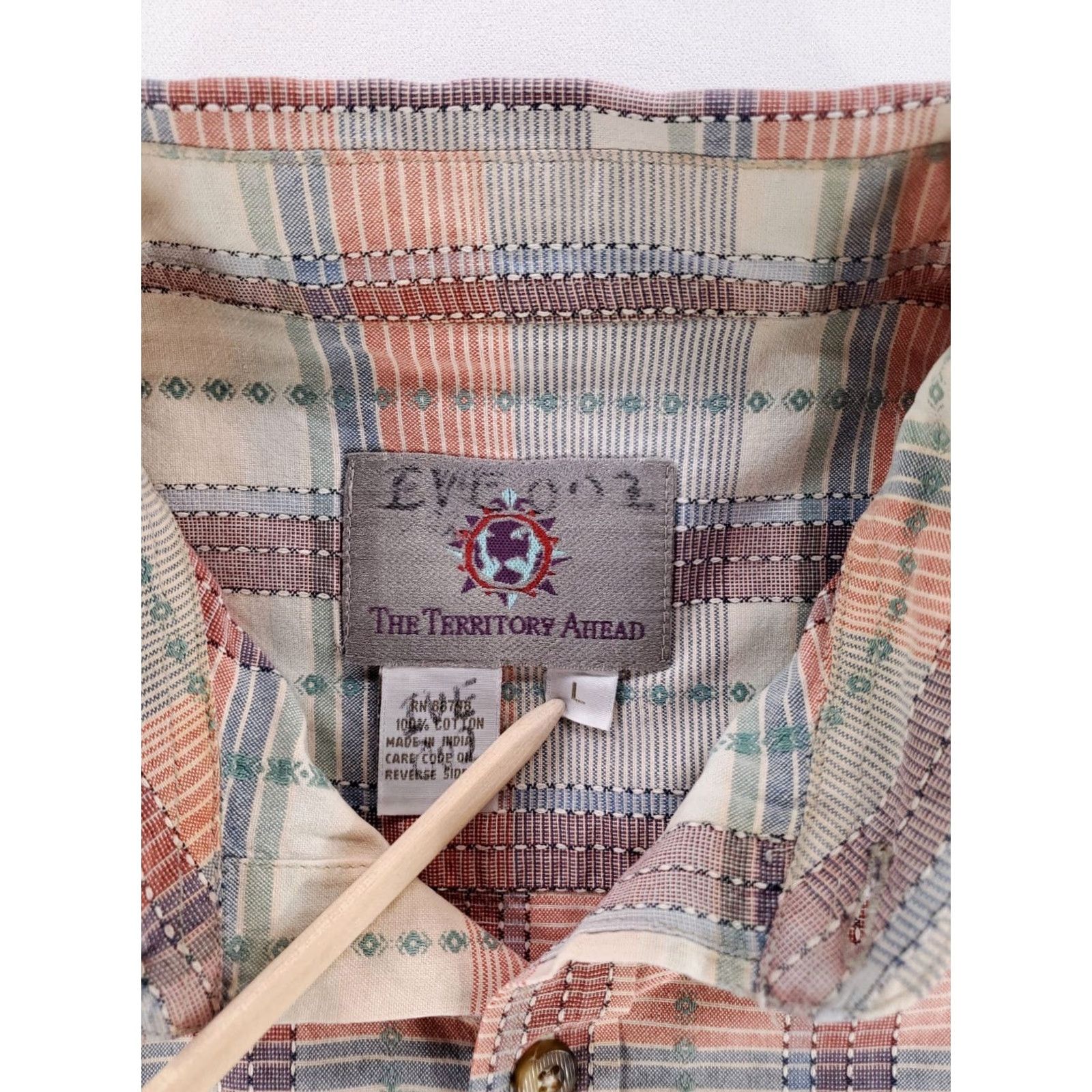 The Territory Ahead Territory Ahead Shirt Button-Down Plaid Southwest Pattern Long Sleeve Mens L Multicolor Size US L / EU 52-54 / 3 - 2 Thumbnail
