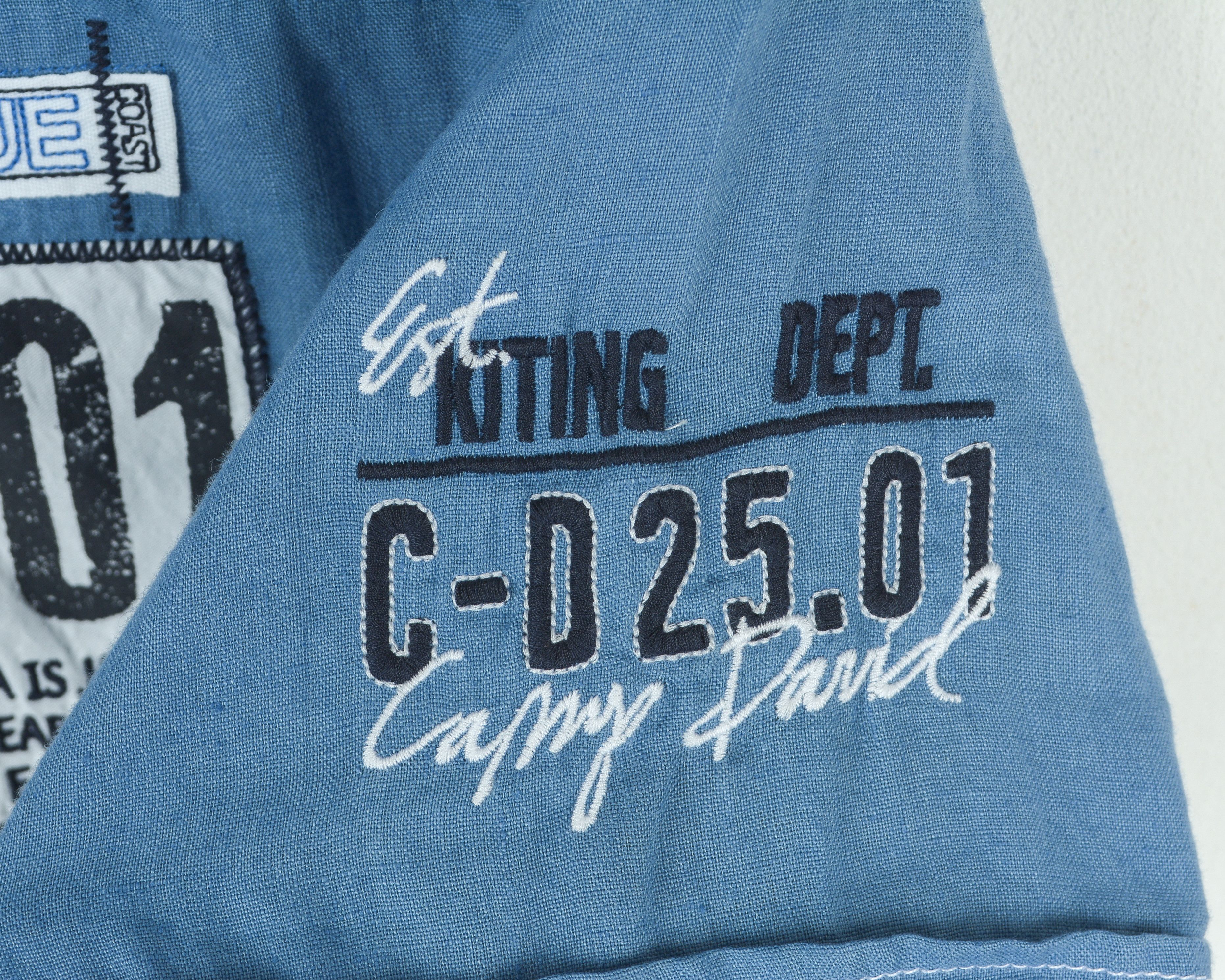 Camp David Linen Reg Fit M Shirt Short Sleeve Casual Embroidery Formal Size US M / EU 48-50 / 2 - 8 Thumbnail