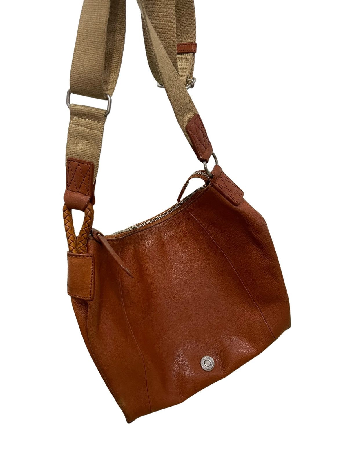 Japanese Brand Full Leather Patina Carcru Japan Cross Body Sling Bag 1🟩 Size ONE SIZE - 2 Thumbnail