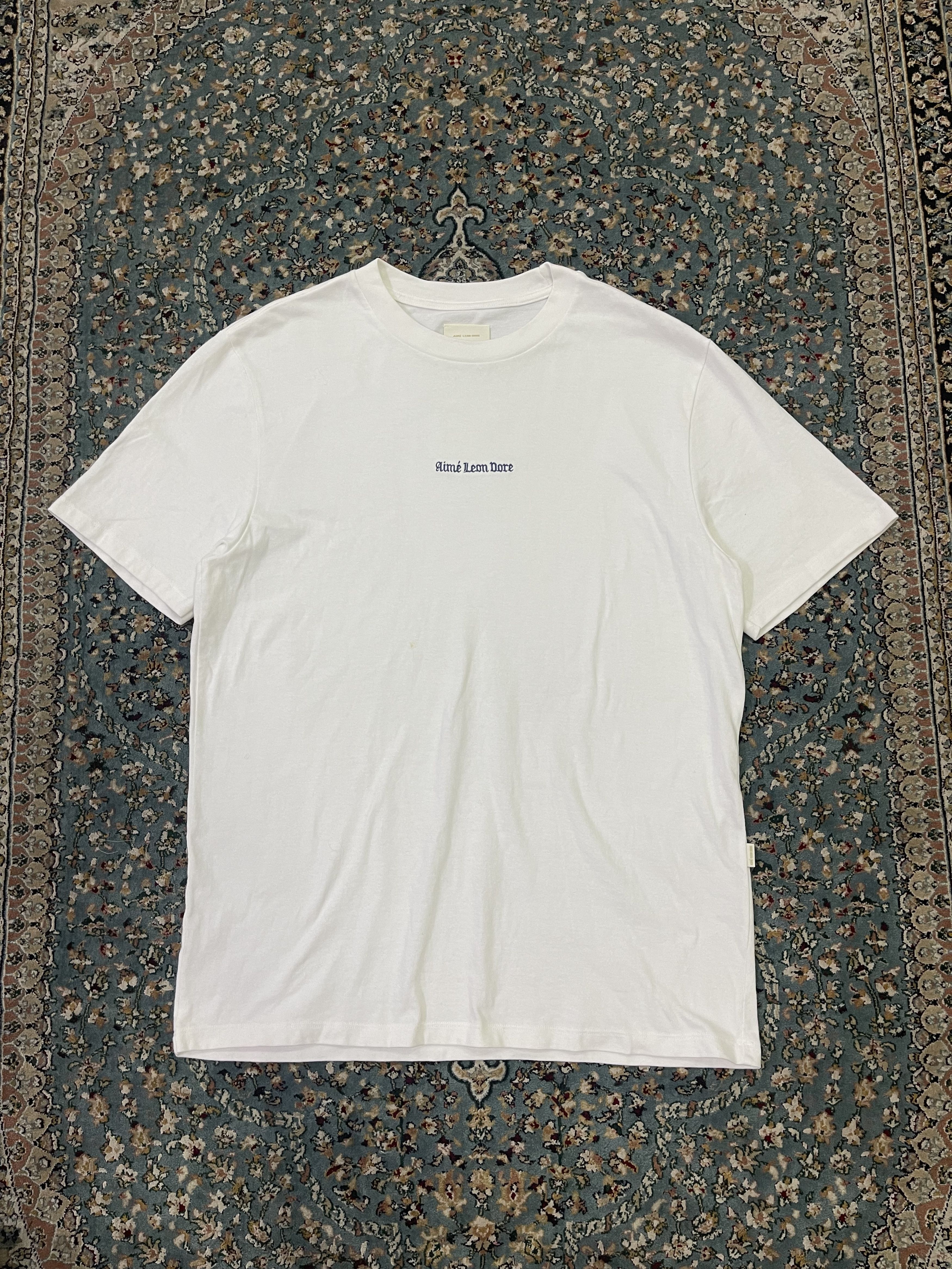Aime Leon Dore Aime Leon Dore Centre Basic Embroidery Wording White T Shirt Size US L / EU 52-54 / 3 - 1 Thumbnail