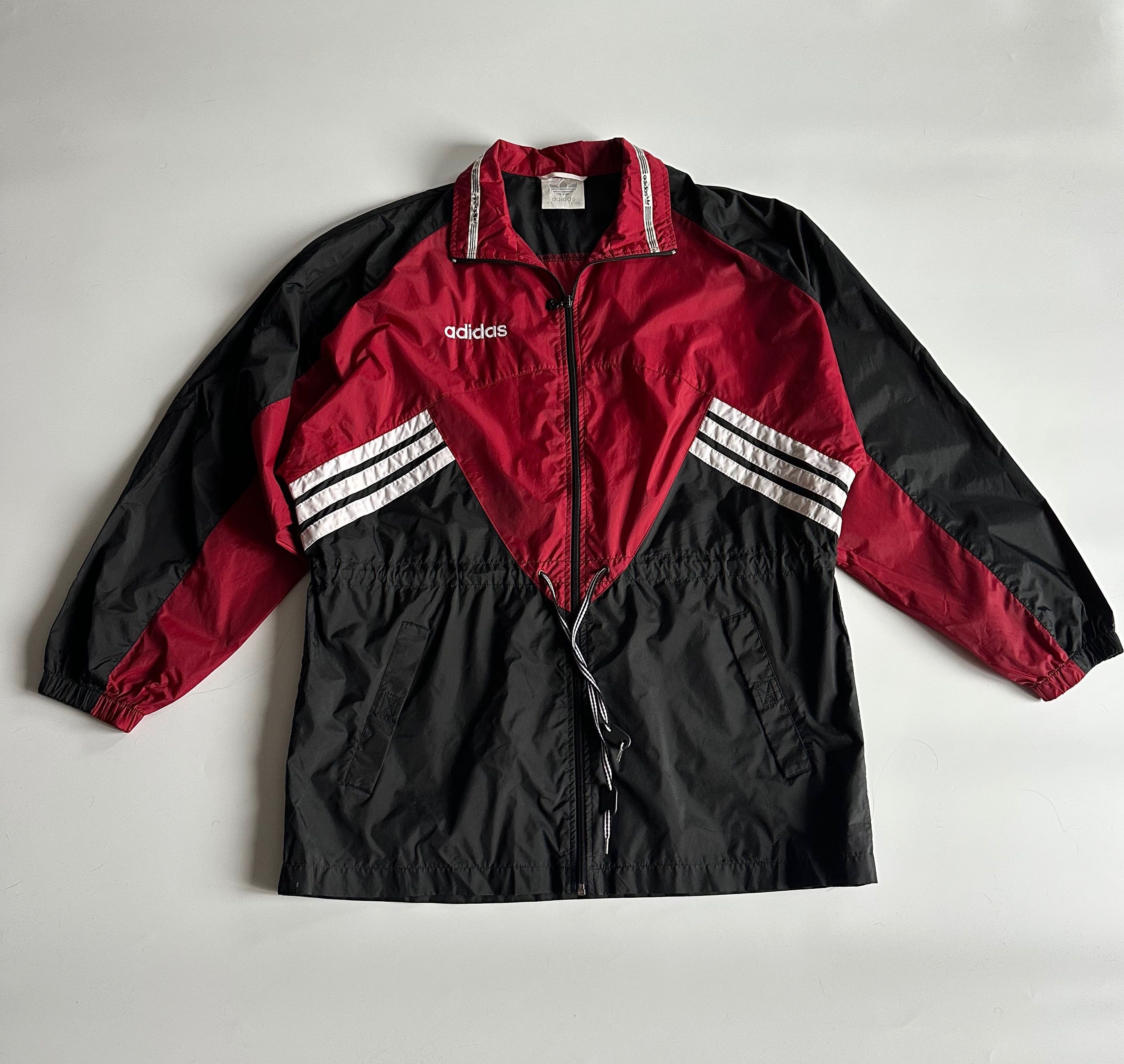 Adidas 90's Adidas Vintage Windbreaker Light Jacket Black red Size US XL / EU 56 / 4 - 2 Thumbnail