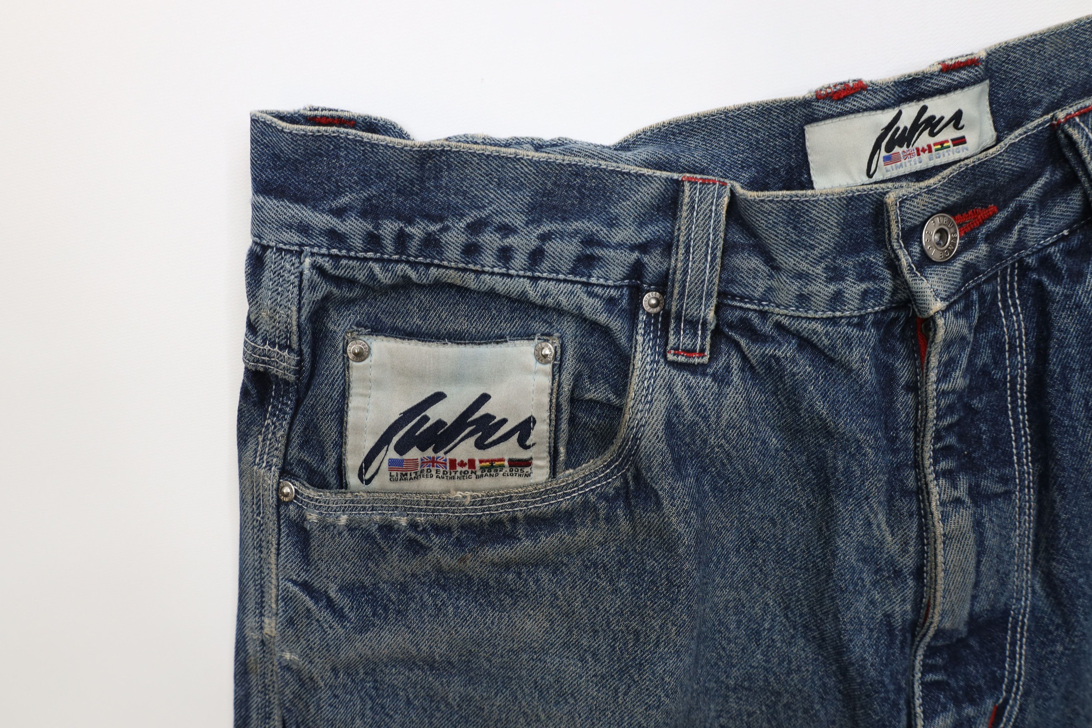 Fubu Vintage 90s FUBU Spell Out Baggy Wide Leg Denim Jeans Blue Size US 38 / EU 54 - 8 Thumbnail