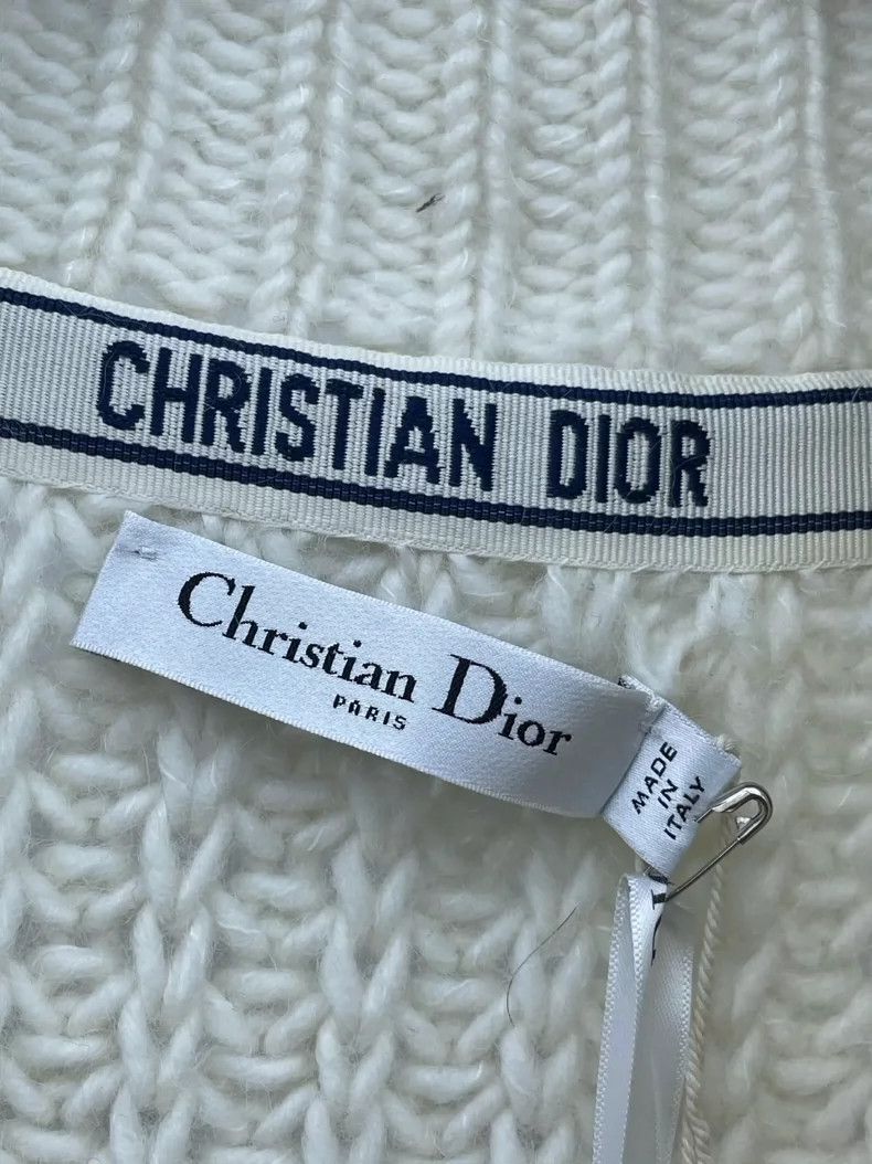 Dior Dior 24 large V-neck loose thick-line knitted sweaters Size XXS / US 00 / IT 34 - 5 Thumbnail