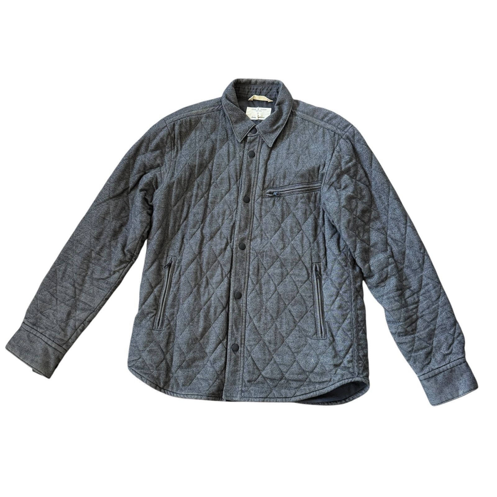 Rag & Bone Rag & Bone Holme Cotton Shirt Jacket Grey Quilted Size US S / EU 44-46 / 1 - 2 Thumbnail