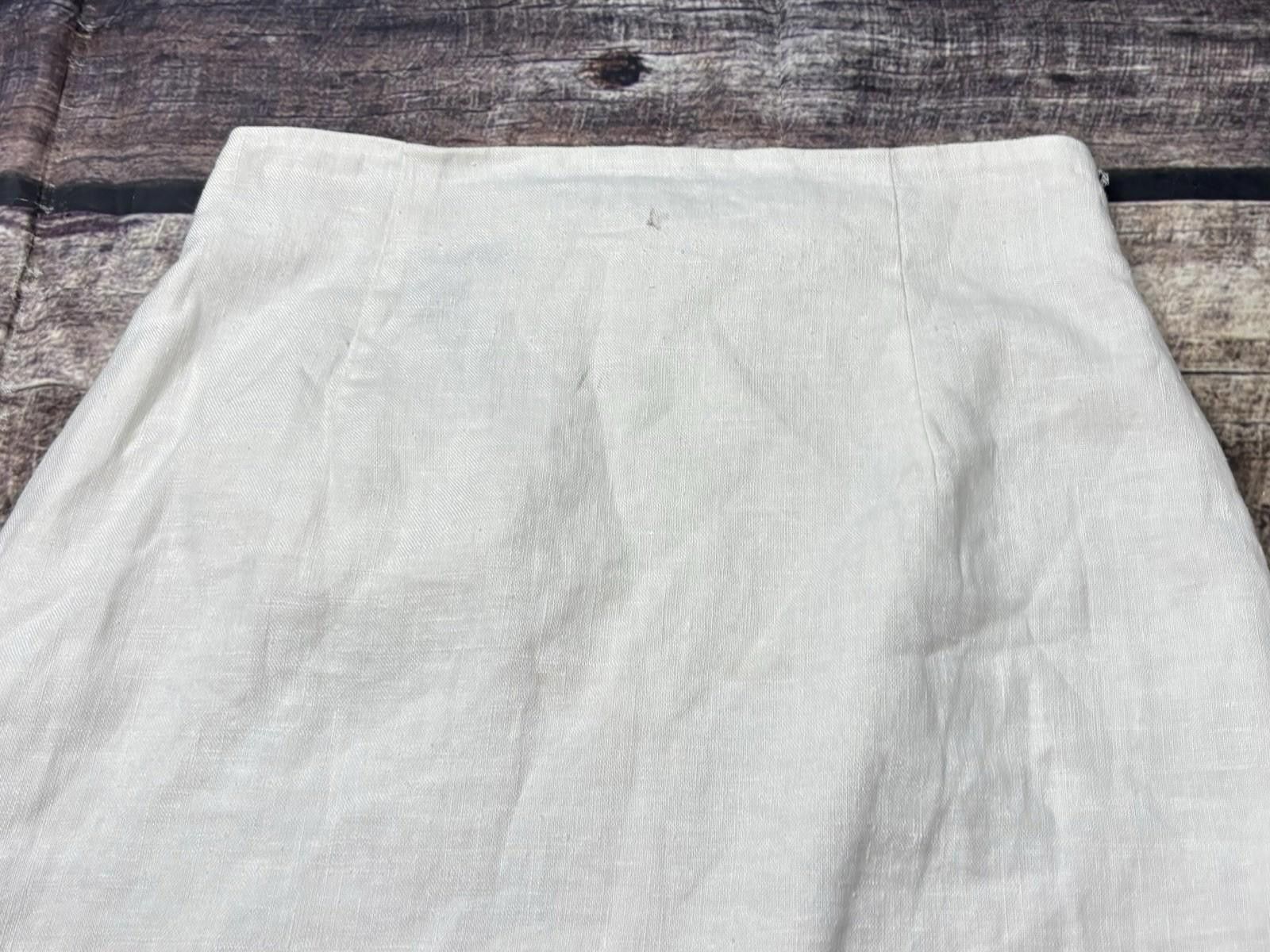 Jennifer Lopez VTG Jenna Skirt Womens Size 8 Linen White Pencil Size 30" / US 8 / IT 44 - 4 Thumbnail