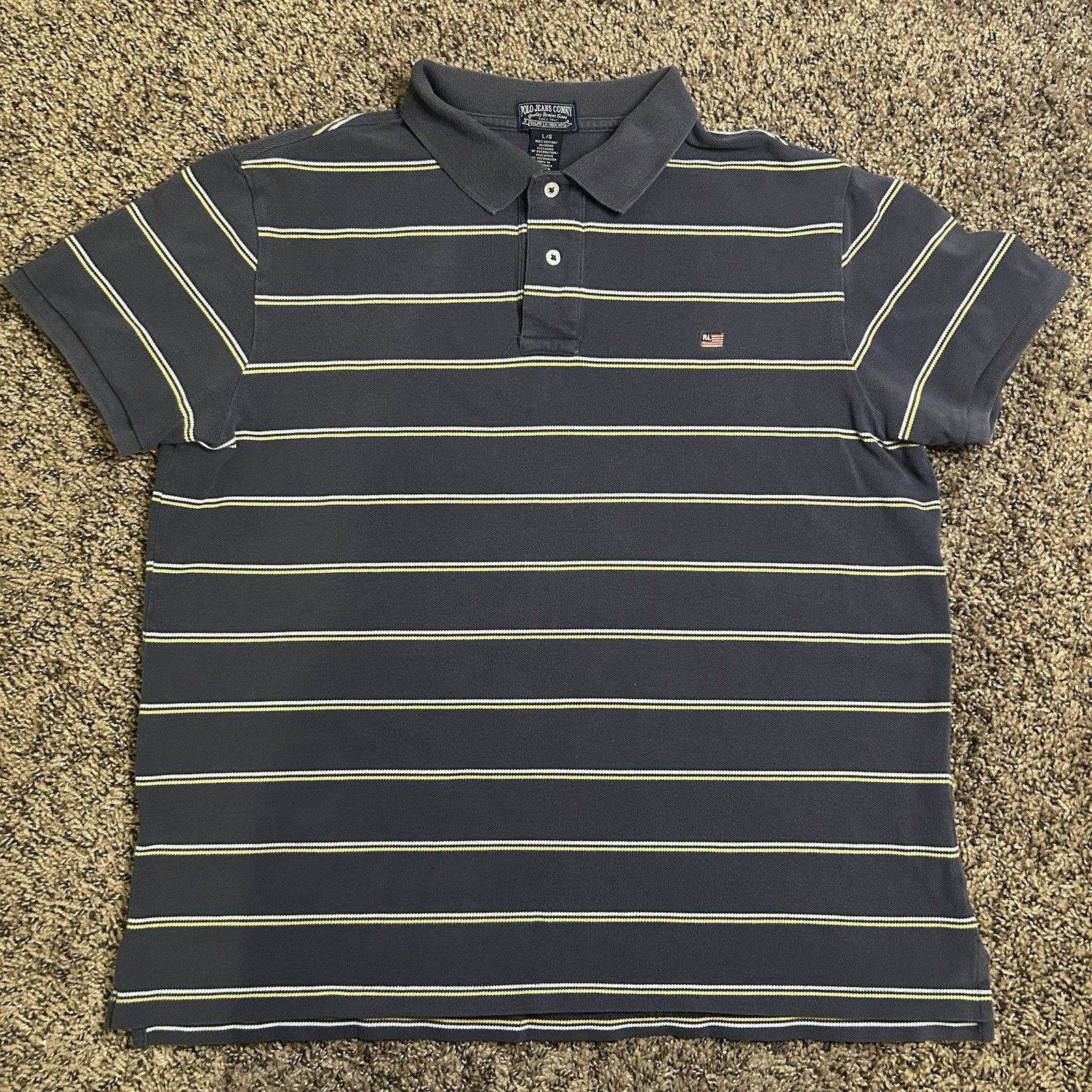 Polo Ralph Lauren Vintage Polo Jean Company Ralph Lauren Collared Striped Lg Size US L / EU 52-54 / 3 - 1 Thumbnail