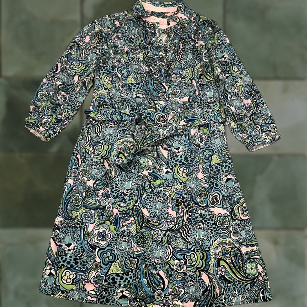 Lilly Pulitzer Lilly Pulitzer Shirt Dress Adult 14 Multicolor Midi Master of the House Sabine Womens Size XL / US 12-14 / IT 48-50 - 1 Thumbnail