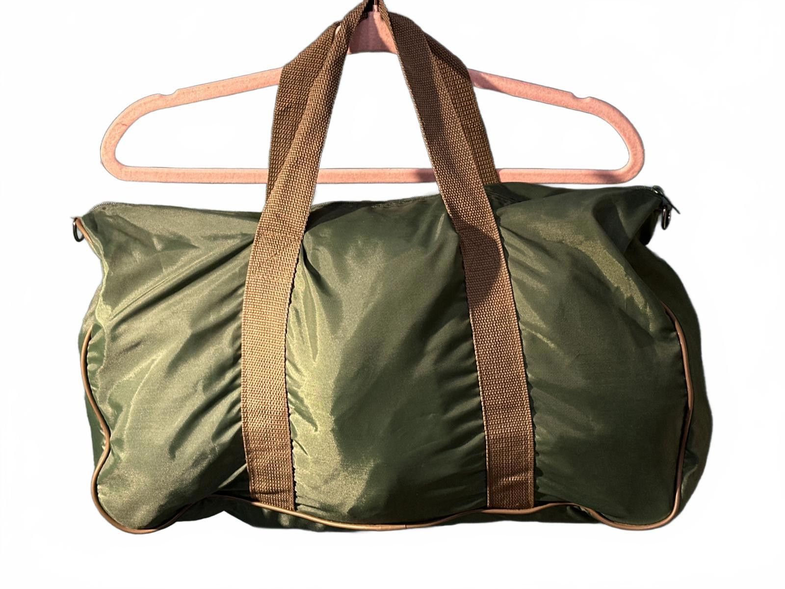 Timberland VTG 80s Green Nylon “Time Magazine” Collapsible Duffel Size ONE SIZE - 2 Thumbnail