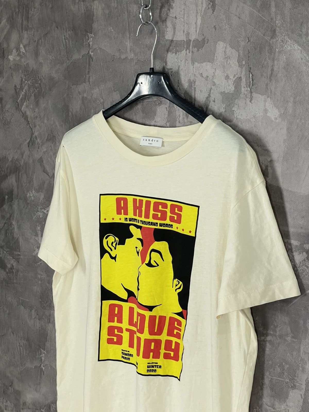 Sandro Sandro Y2K Print All Over “Kiss” Logo Luxury T shirt Size M / US 6-8 / IT 42-44 - 7 Thumbnail