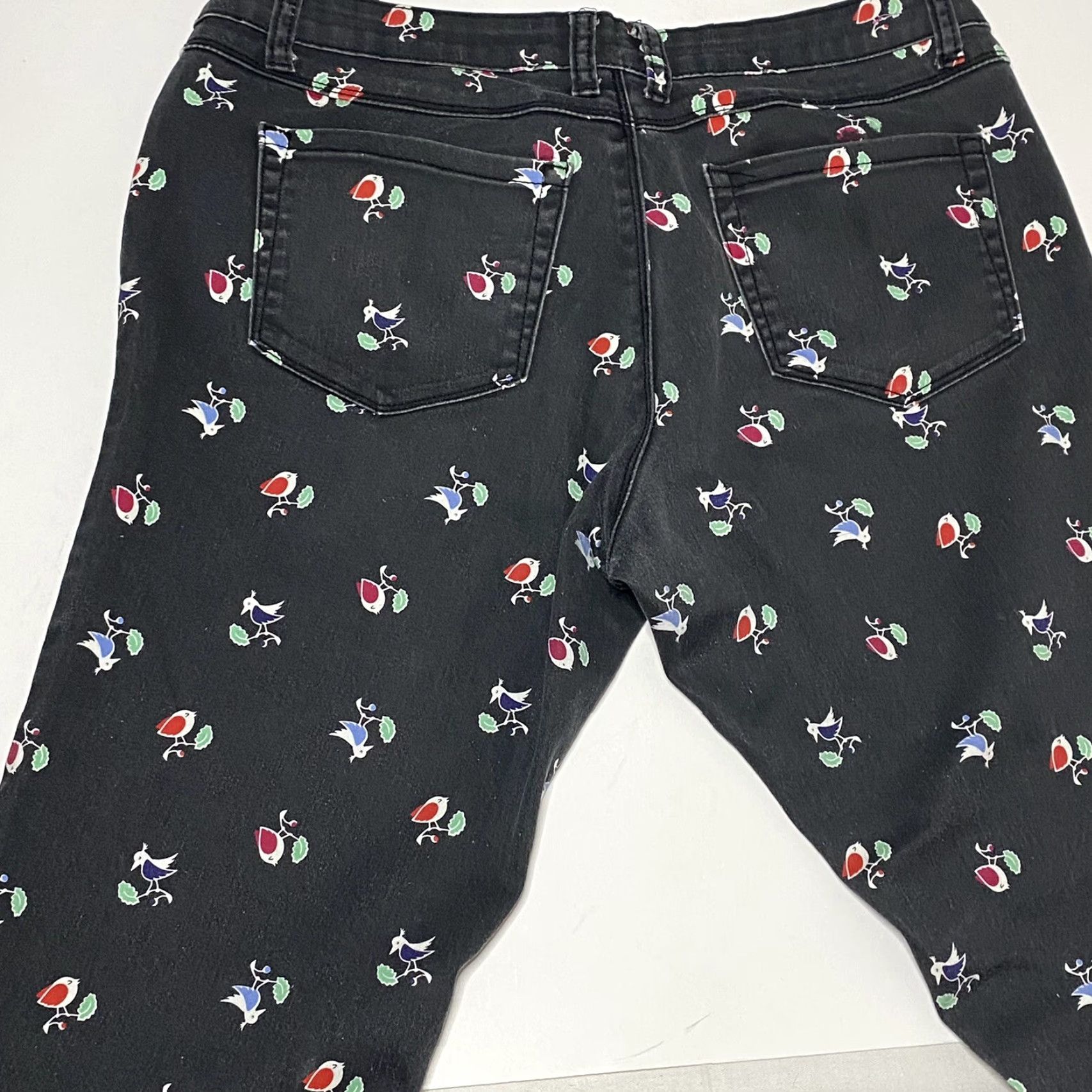 Tommy Hilfiger VINTAGE Tommy Hilfiger Jeans Bird Print Women’s 15 Jeans 90s Birds Black Straight Womens Size 36" / US 14 / IT 50 - 7 Thumbnail