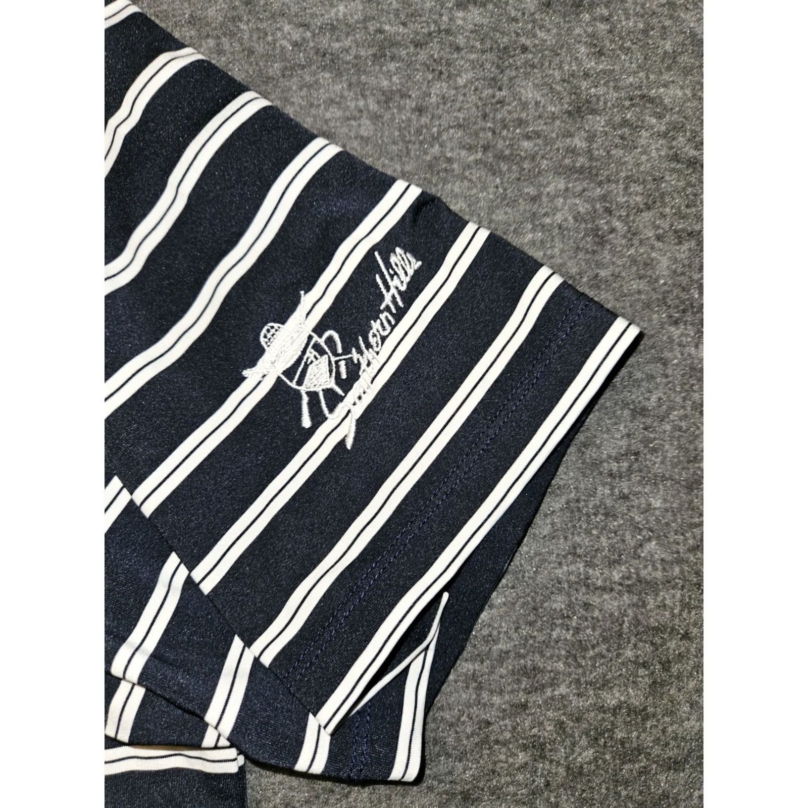 Ralph Lauren VINTAGE Ralph Lauren RLX Polo Blue Striped Short Sleeve Golf Rugby Active Shirt Mens L Blue Striped Embroidered Logo 90s Size US L / EU 52-54 / 3 - 5 Thumbnail