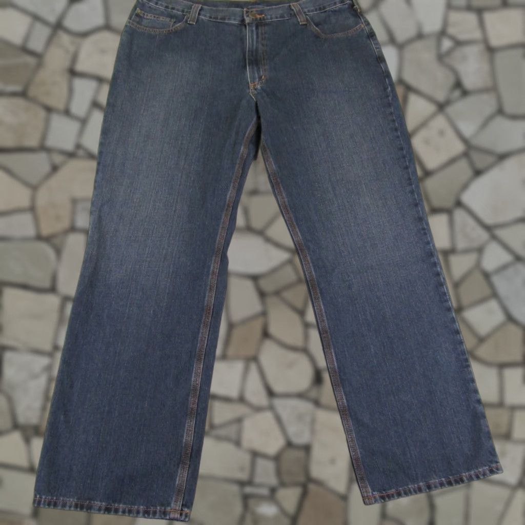 Carhartt Carhartt Jeans Mens 40x32 Dark Blue Bedrock Denim Relaxed Fit Work Pants Holter Size US 39 - 1 Thumbnail