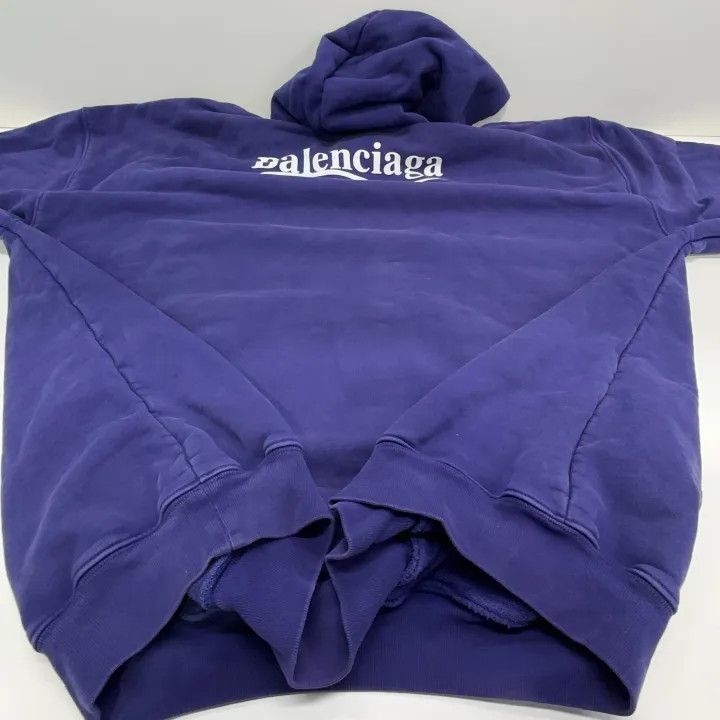 Balenciaga Balenciaga Balenciaga Blue Logo Print Hoodie -2507 Size US S / EU 44-46 / 1 - 8 Thumbnail