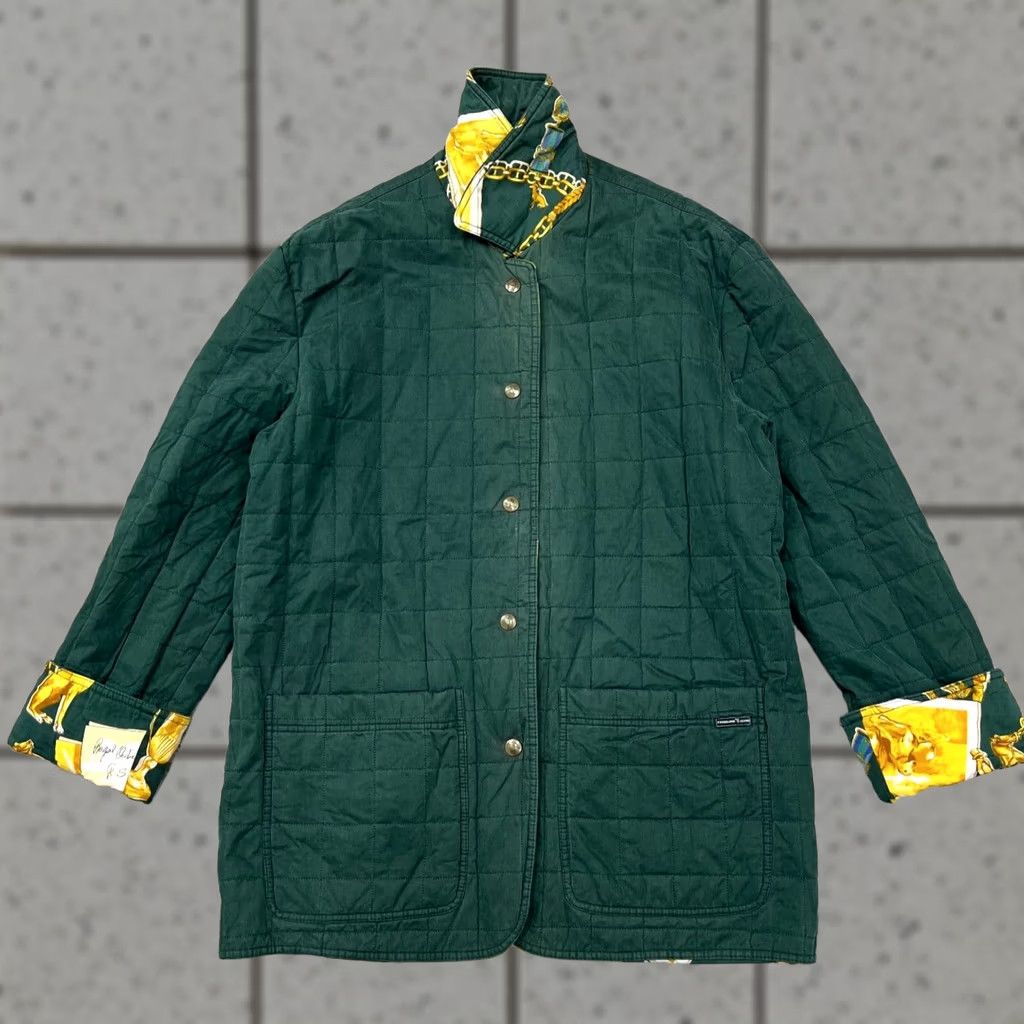 Trussardi VINTAGE Trussardi Jeans Quilted Jacket Womens Size L Green Size 36" / US 14 / IT 50 - 1 Thumbnail