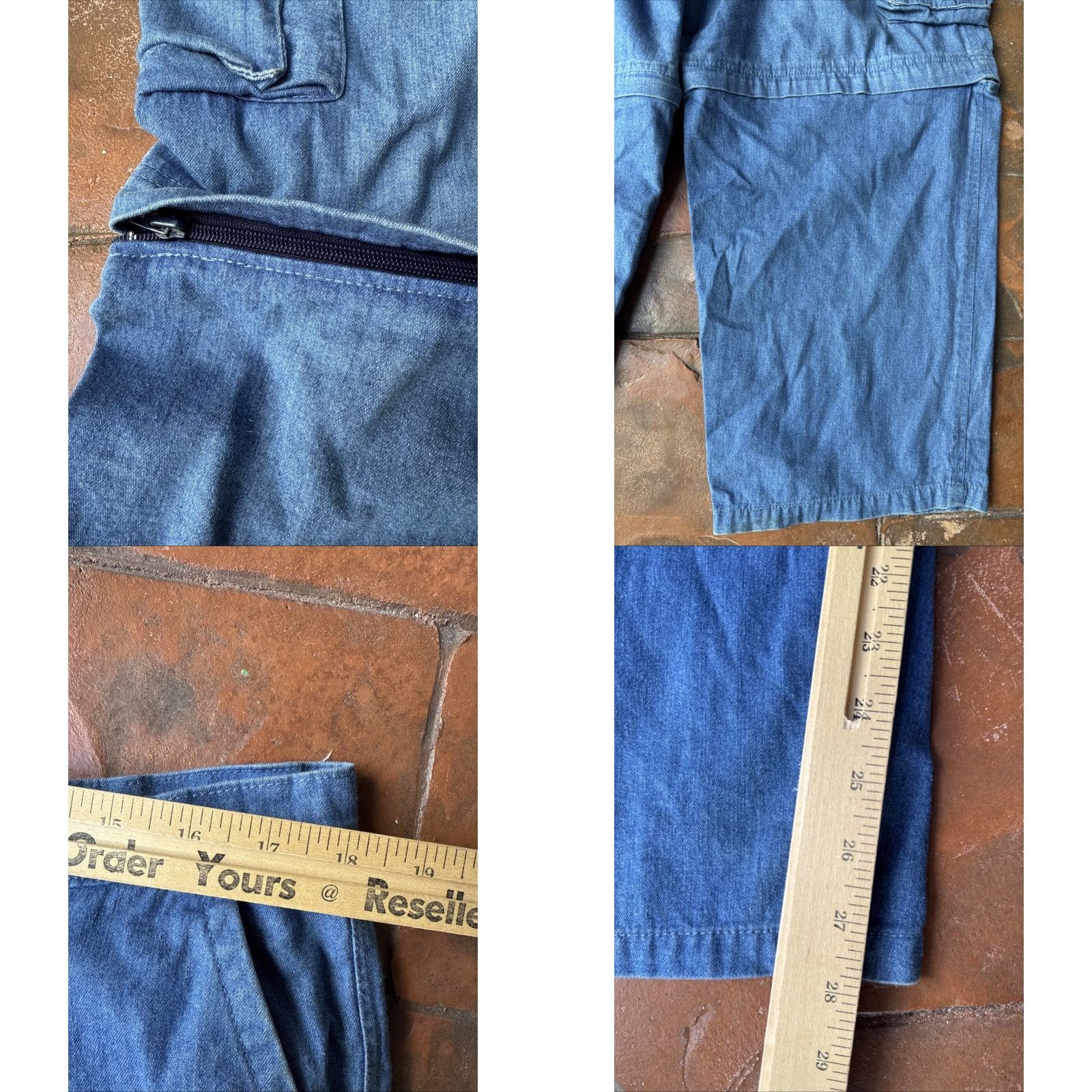 Vintage VINTAGE Julian Marcuir Motorcycle Cargo Jeans 38x28 Zip-Off Convertible Pants Size US 38 / EU 54 - 8 Thumbnail