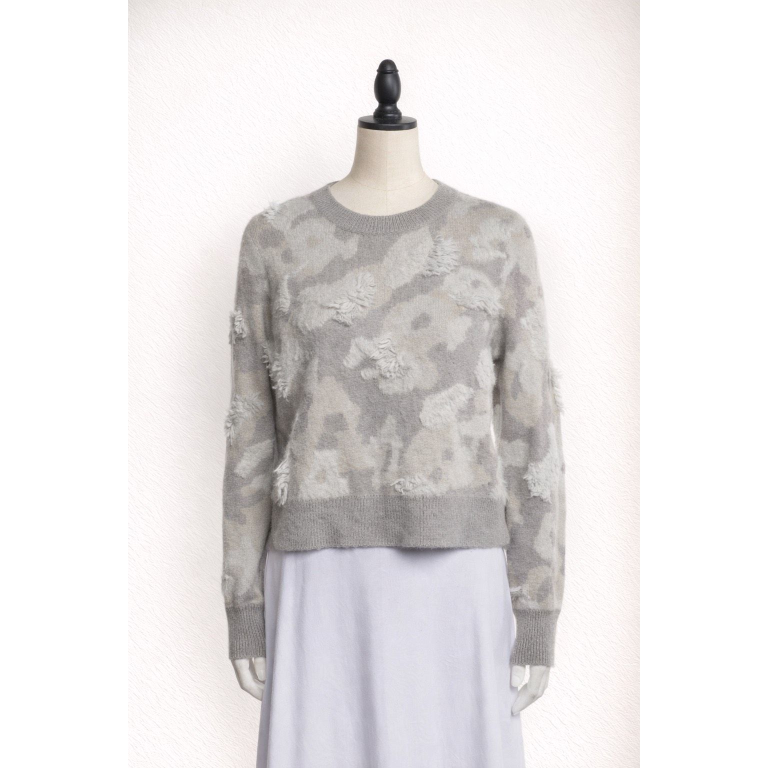 Rag & Bone Rag & Bone Mohair Printed Fringe Sweater Gray Women’s XS Size XS / US 0-2 / IT 36-38 - 1 Thumbnail