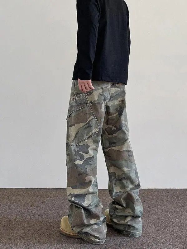 Vintage VIBE Baggy Cargo Camo Stacked Pants, Wide Leg Pants Size US 28 / EU 44 - 3 Thumbnail