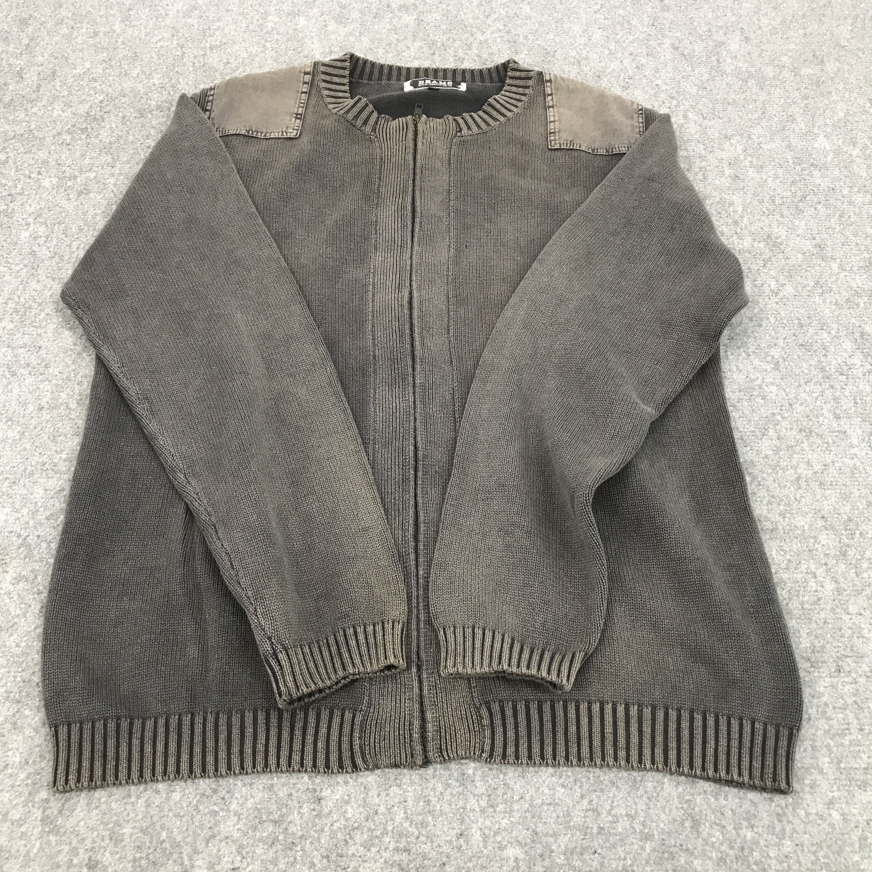 If Six Was Nine × Japanese Brand × Le Grande Bleu (L.G.B.) BEAMS JAPAN BLACK FADED KNITWEAR ZIPPER JACKET Size US L / EU 52-54 / 3 - 8 Thumbnail