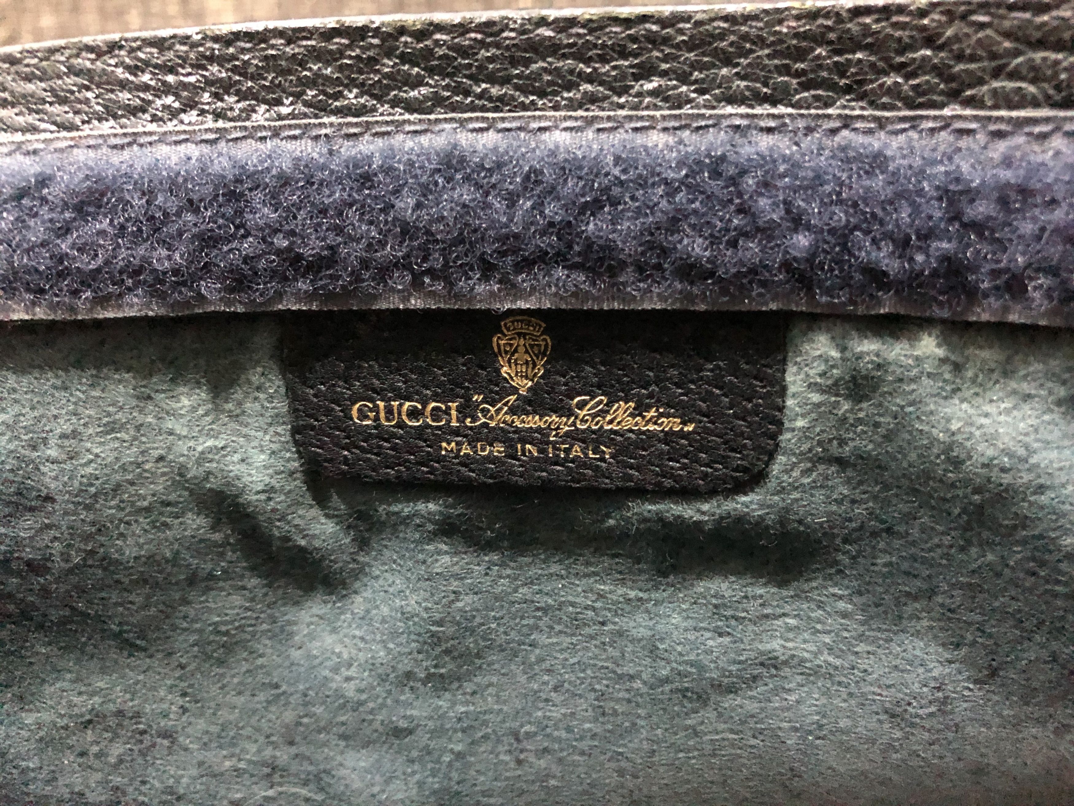 Gucci Gucci Ophidia Clutch Bag Navy Blue Leather Trim Webbing Size ONE SIZE - 6 Thumbnail