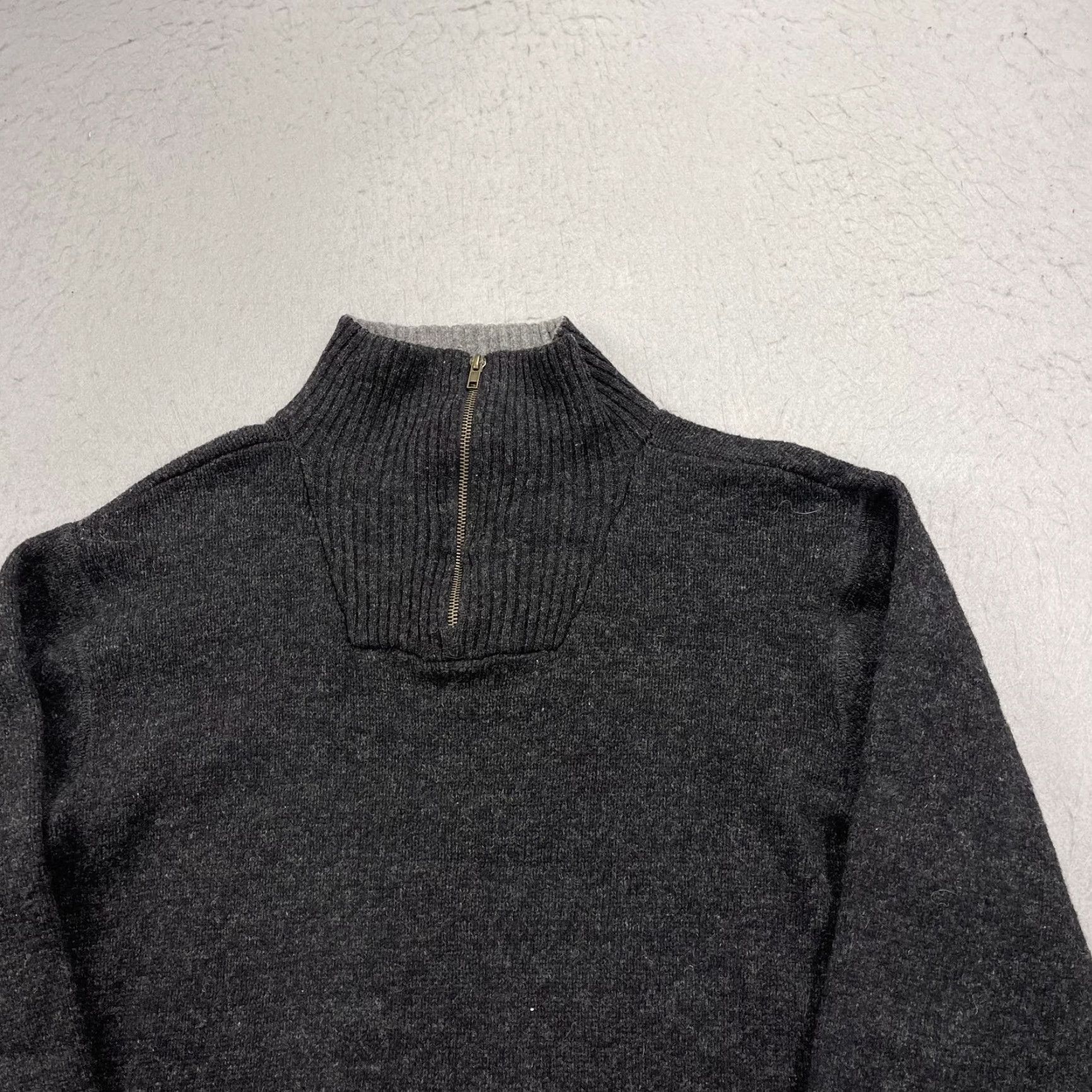 Vintage Irelandseye Sweater Mens Large Gray 100% Wool 1/4 Zip Mock Neck Knit Fisherman Pullover cardigan Size US L / EU 52-54 / 3 - 3 Thumbnail