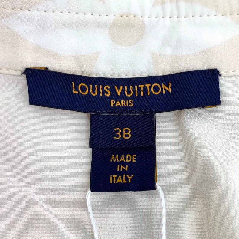 Louis Vuitton Louis Vuitton Beige logo presbyopic mulberry silk lapel si Size XS / US 0-2 / IT 36-38 - 6 Thumbnail