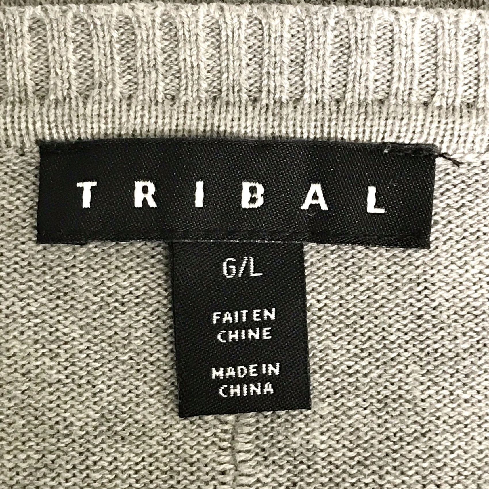 Vintage Tribal Sweatshirt Gray Floral Embroidered Knit Ruffle Layered 3/4 Sleeve Boatneck L Women Tops Blouse Size L / US 10 / IT 46 - 2 Thumbnail