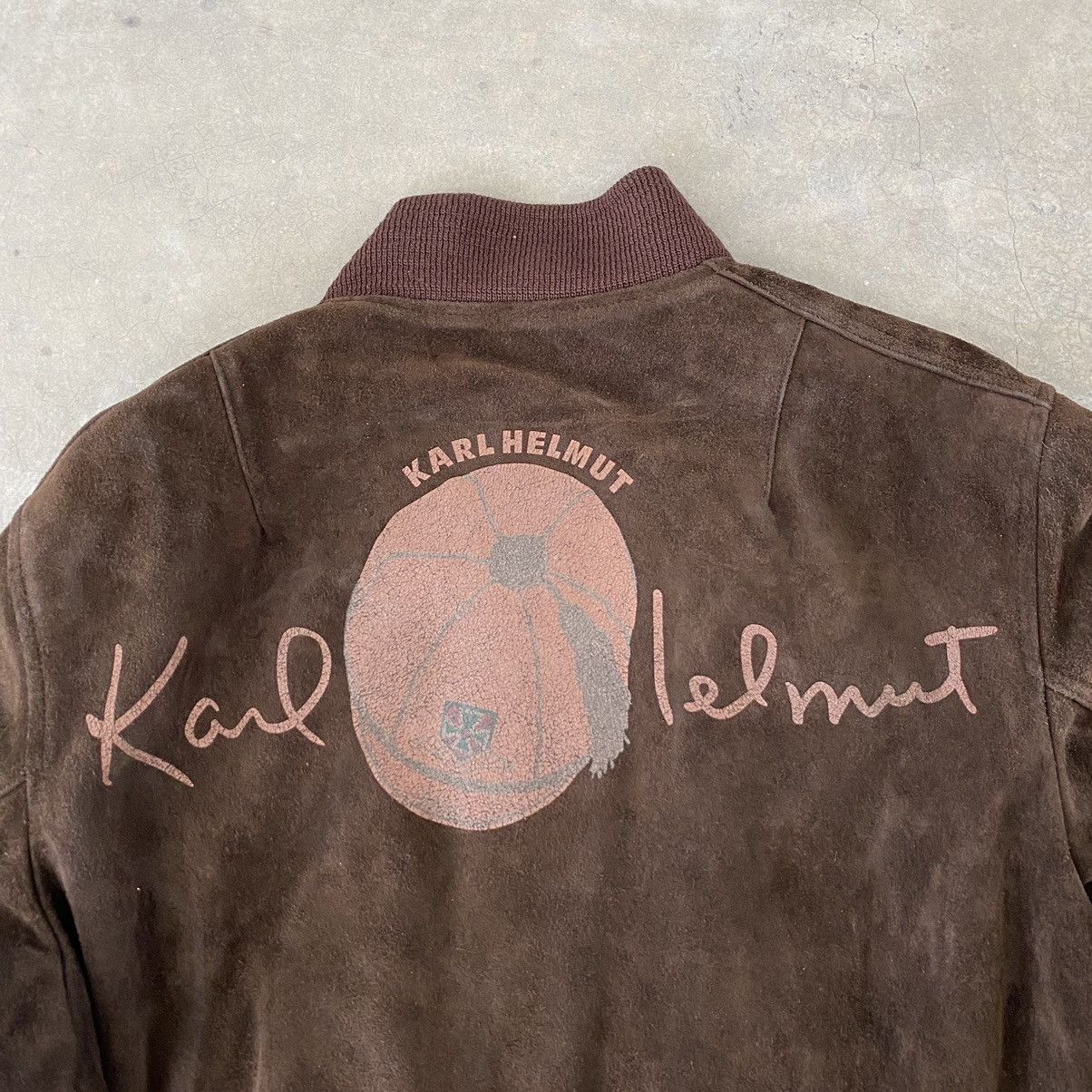 Karl Helmut × Vintage VTG Karl Helmut Cowhide Hand Painted Leather Bomber Jacket Size US M / EU 48-50 / 2 - 16 Thumbnail