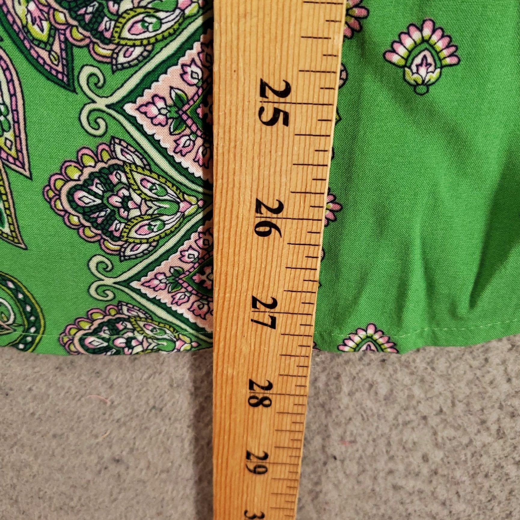 J. Jill J. Jill Boho Tunic Womens Large Green Lightweight V-Neck Top Print Geometric Rayon Blouse Size L / US 10 / IT 46 - 4 Thumbnail